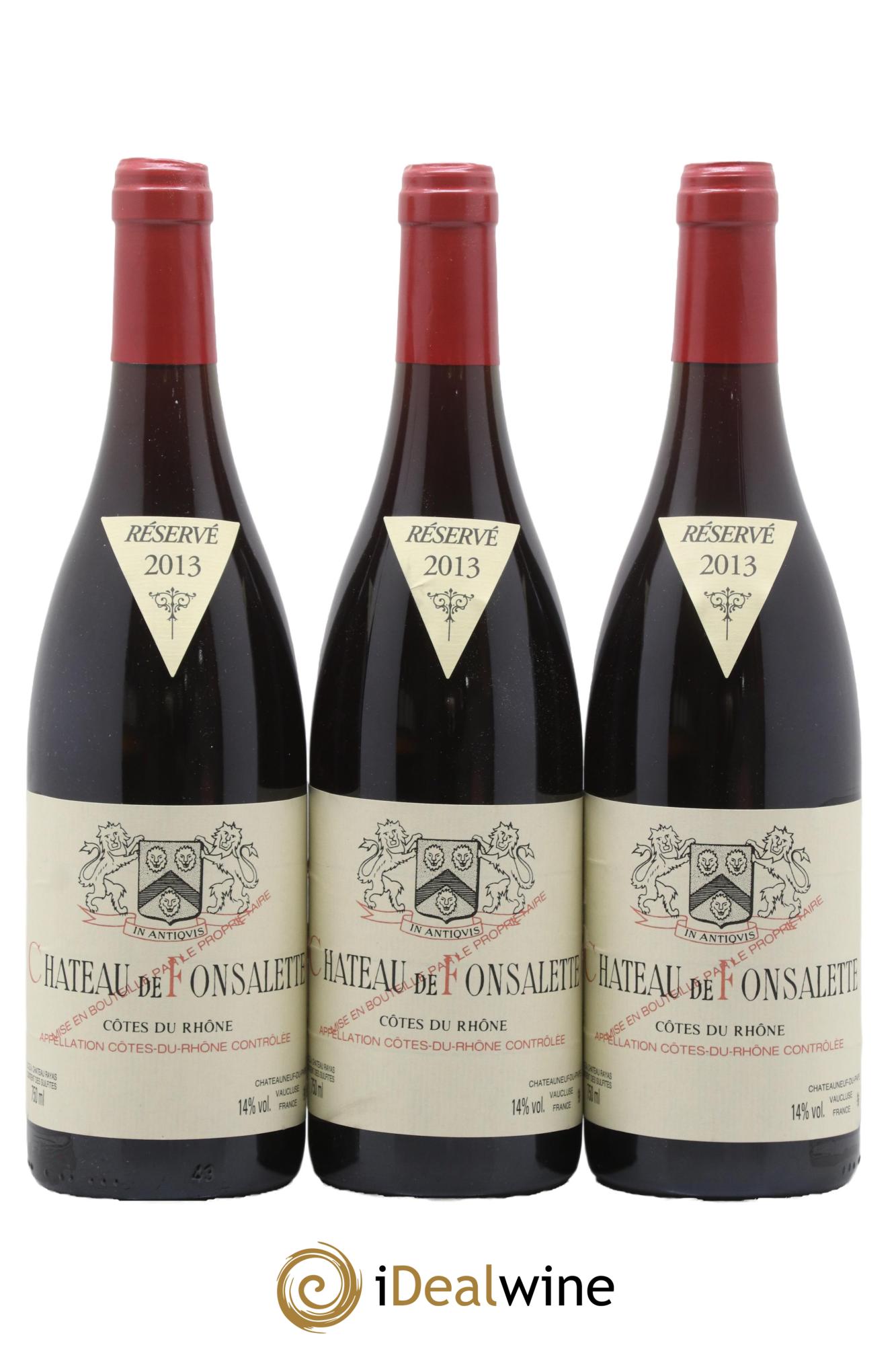 Côtes-du-Rhône Château de Fonsalette Emmanuel Reynaud 2013 - Lot de 3 bouteilles - 0