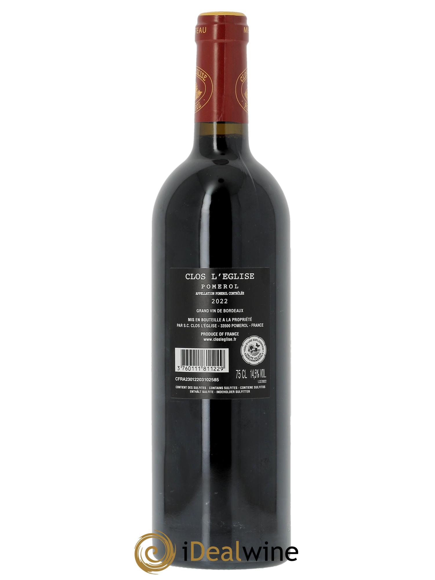 Clos l'Eglise 2022 - Lot de 1 bouteille - 1