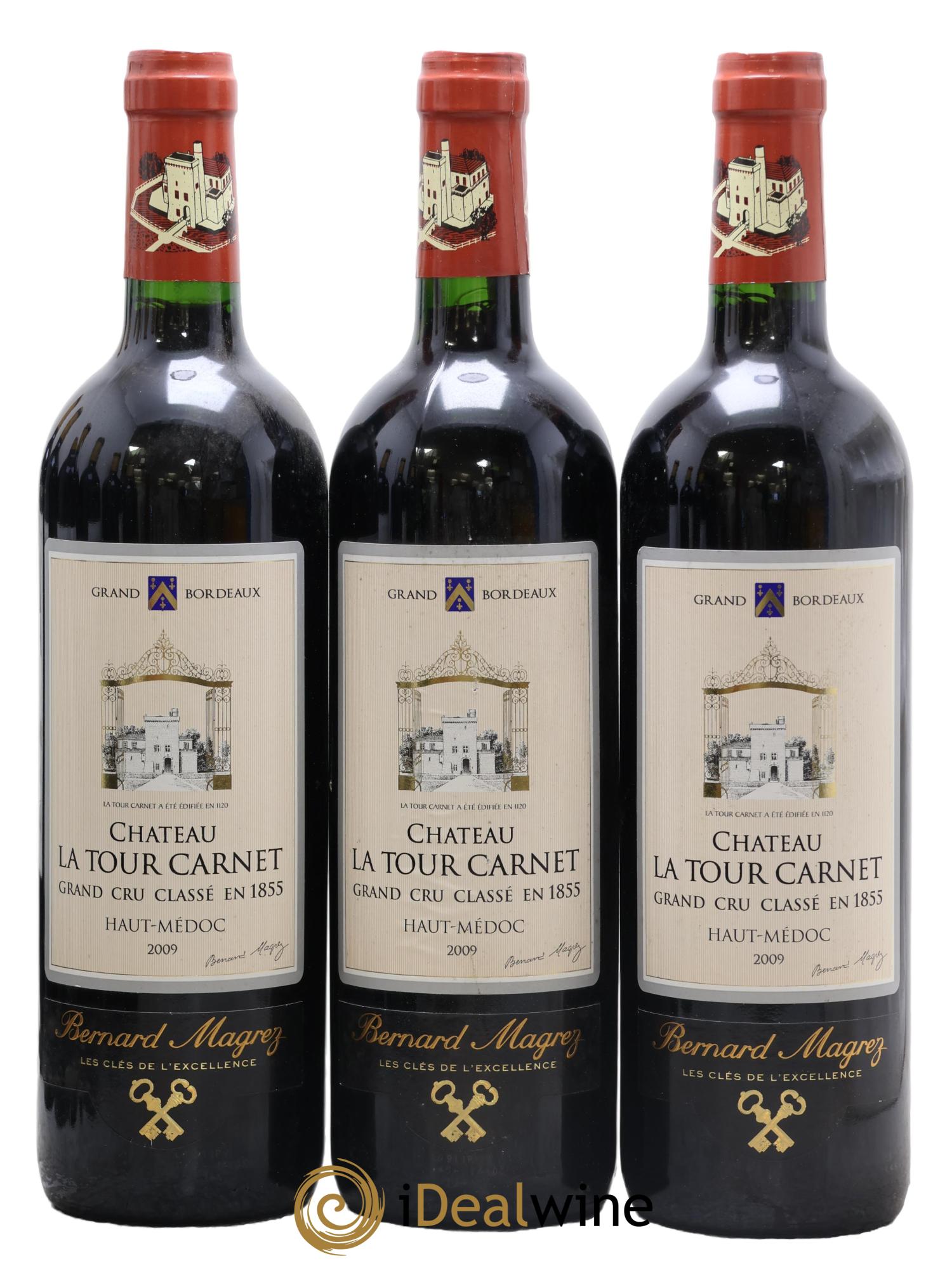 Château la Tour Carnet 4ème Grand Cru Classé 2009 - Lot de 3 bouteilles - 0