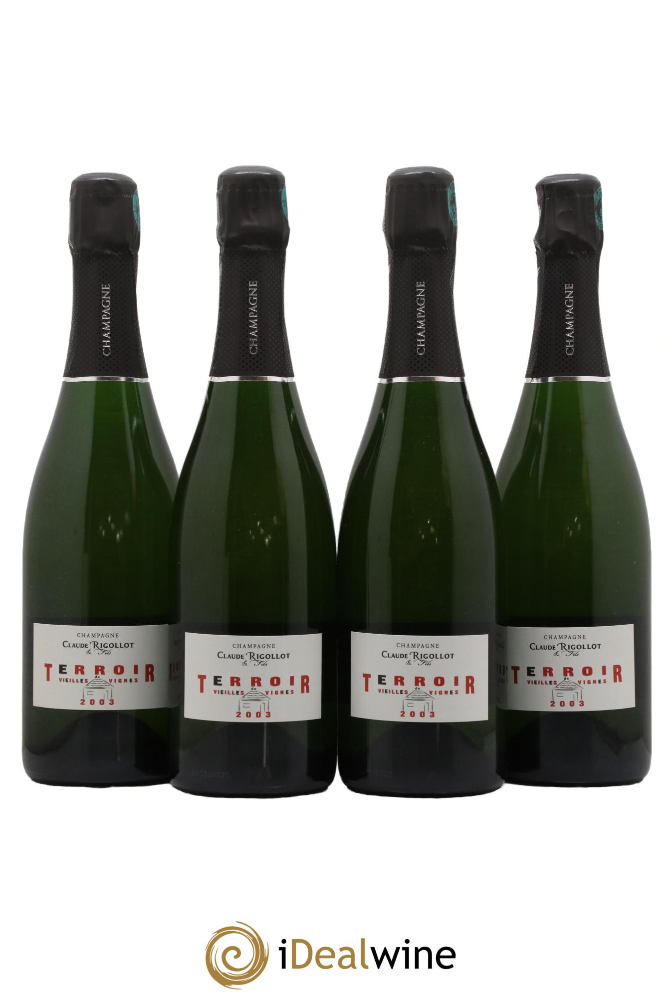 Champagne Terroir de Vieilles Vignes Claude Rigollet et Fils 2003 - Lot de 4 bouteilles - 0
