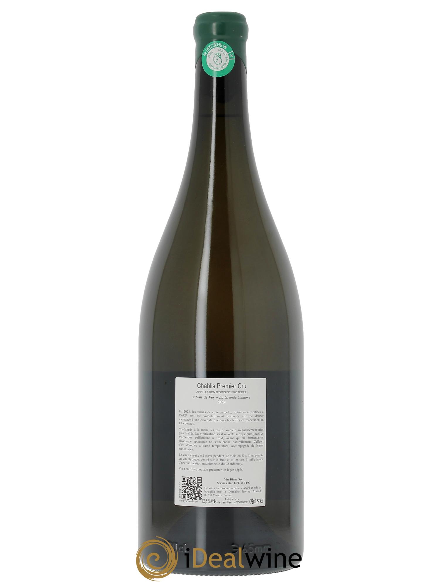 Chablis 1er Cru Vau de Vey La Grande Chaume Jérémy Arnaud 2023 - Lotto di 1 magnum - 1