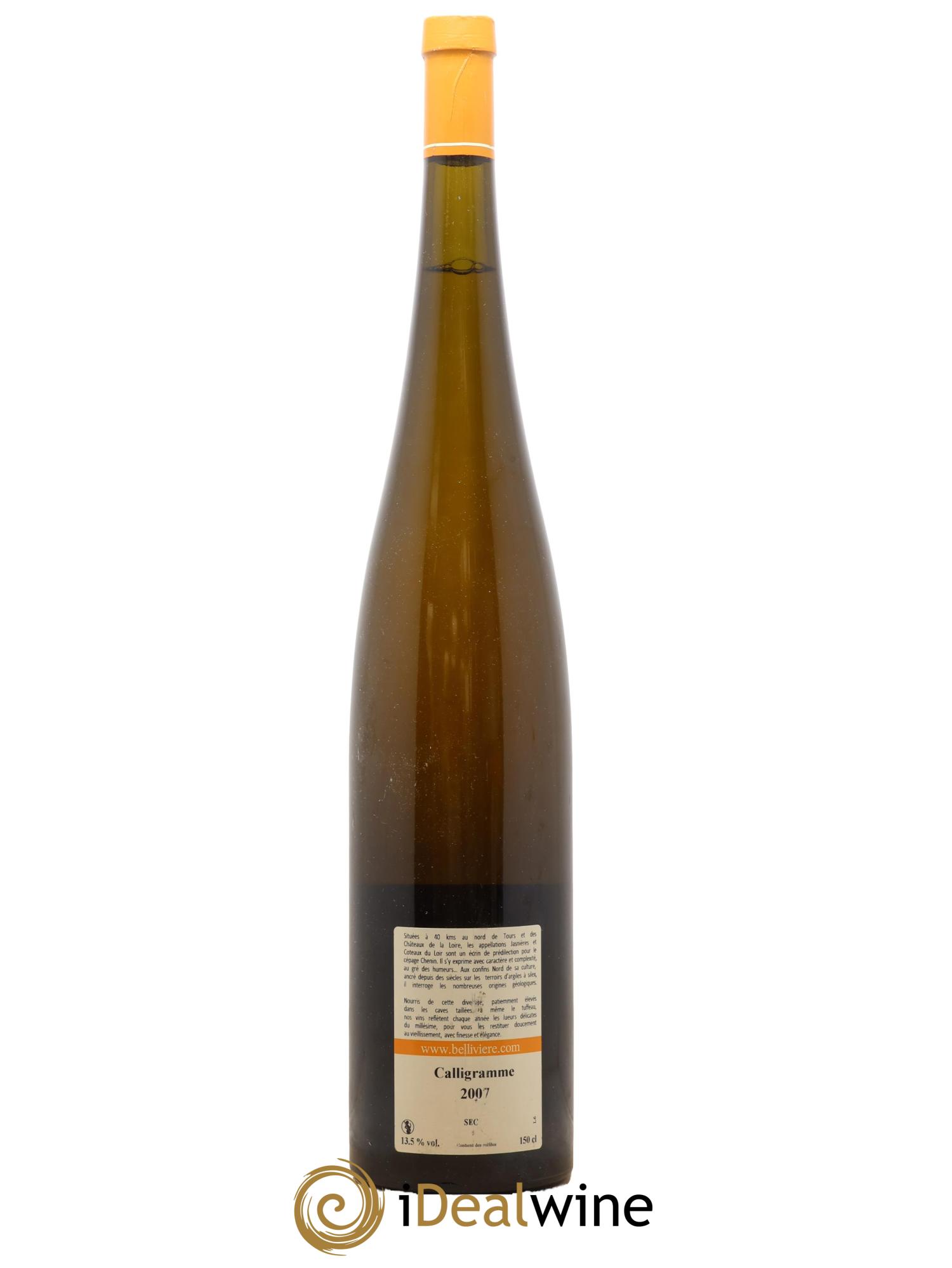 Jasnières Calligramme Domaine de Bellivière 2007 - Posten von 1 Magnum - 1