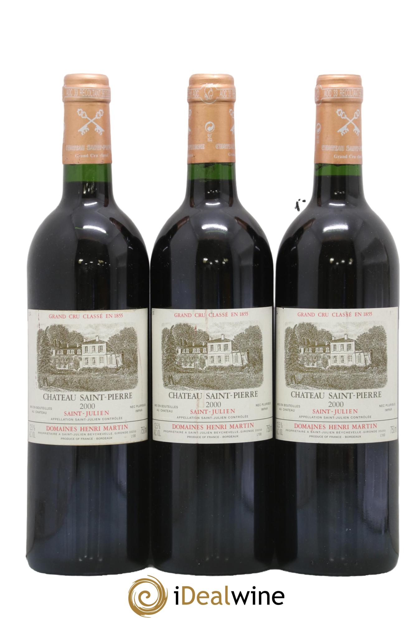Château Saint-Pierre 4ème Grand Cru Classé 2000 - Lotto di 3 bottiglie - 0