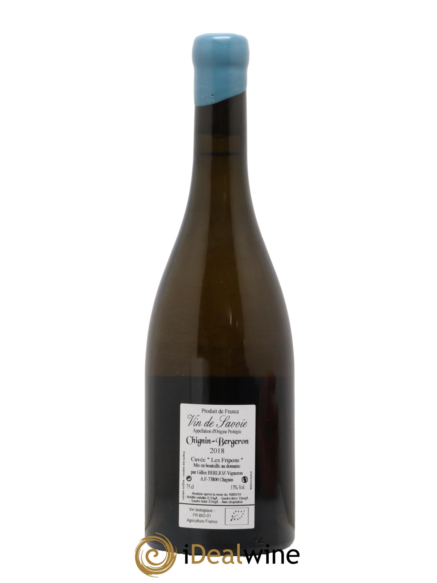 Vin de Savoie Chignin-Bergeron Les Fripons Gilles Berlioz 2018 - Posten von 1 Flasche - 1