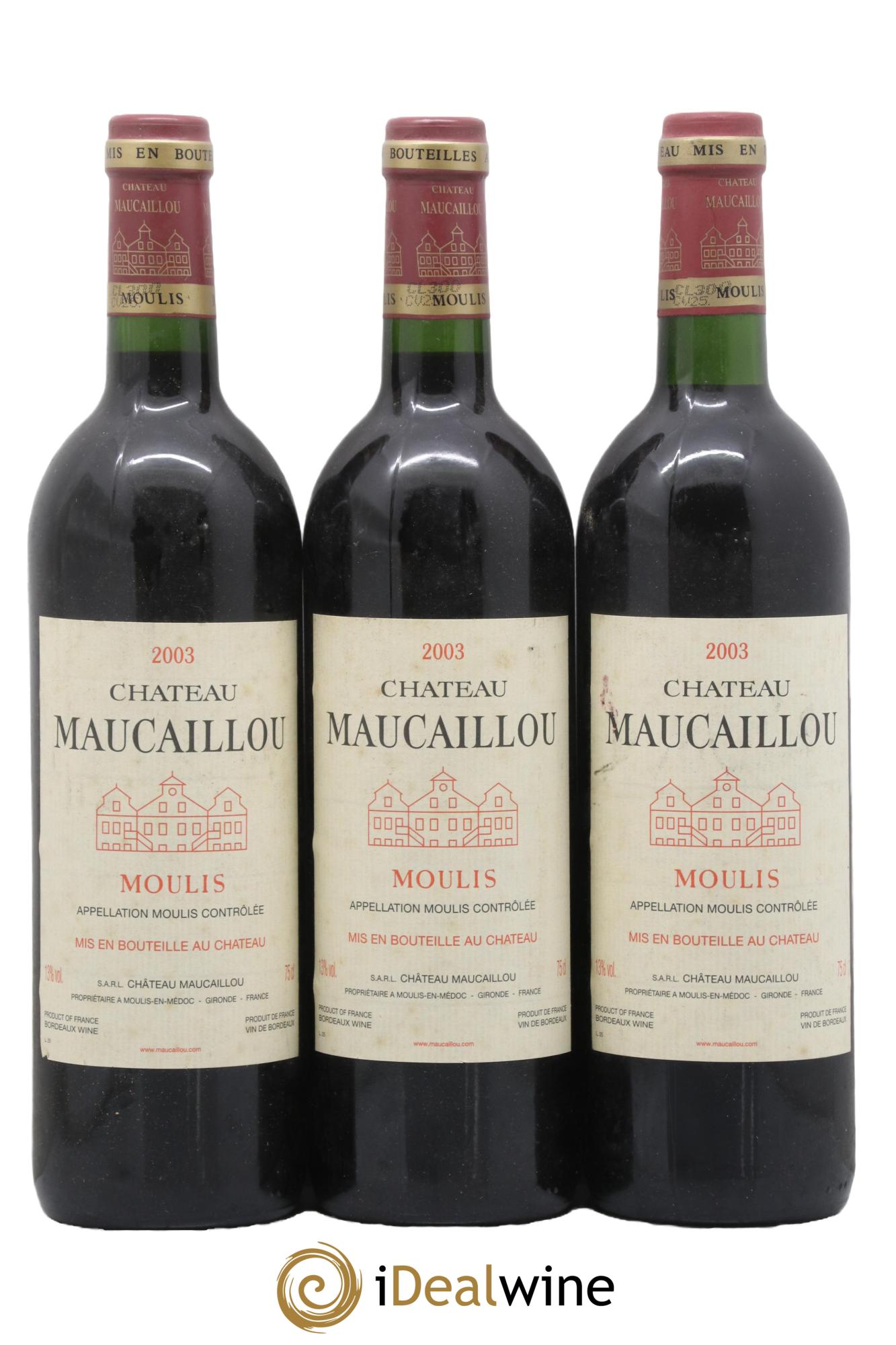Château Maucaillou 2003 - Posten von 3 Flaschen - 0