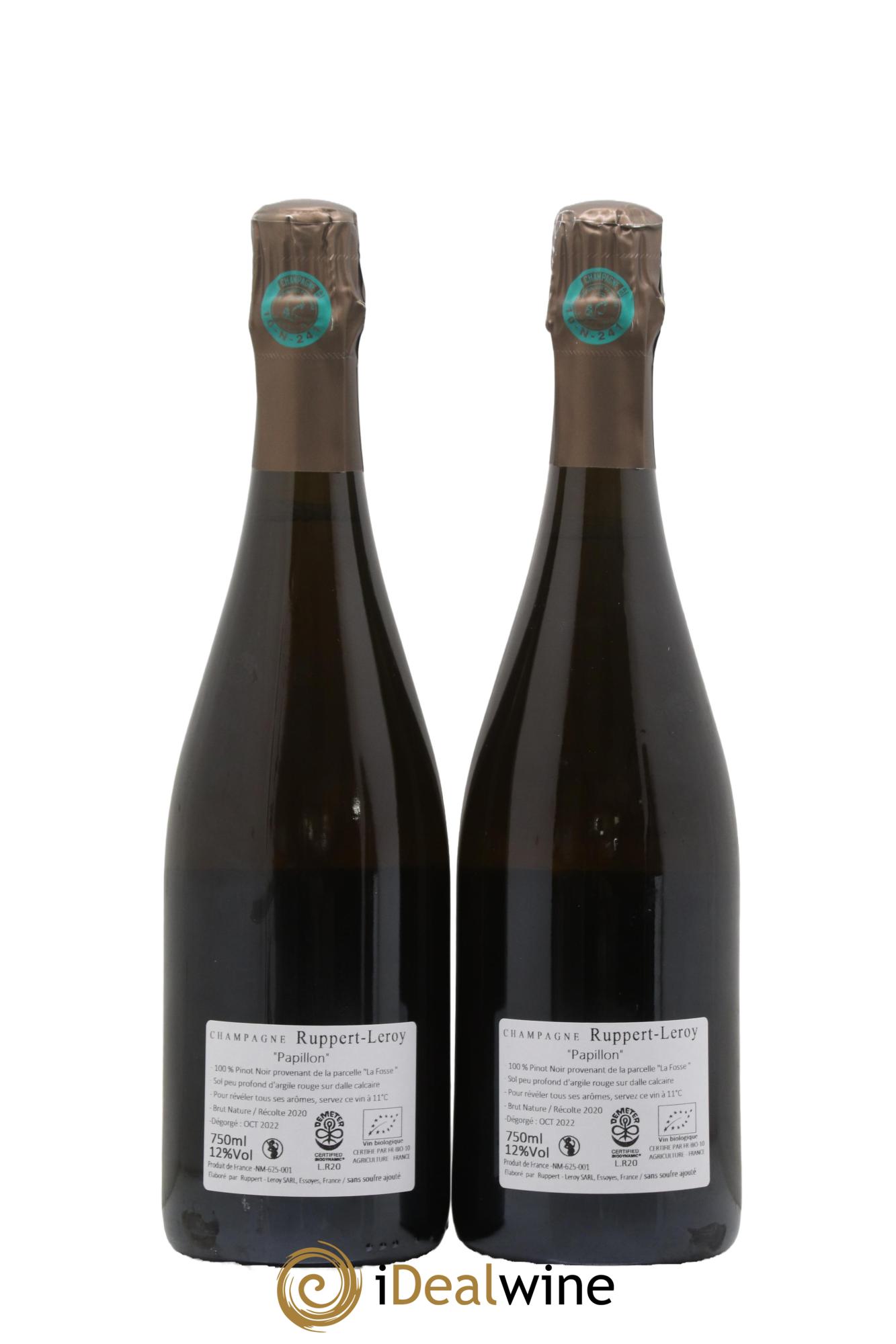 Papillon Brut Nature Ruppert-Leroy (Domaine) 2020 - Lot of 2 bottles - 1