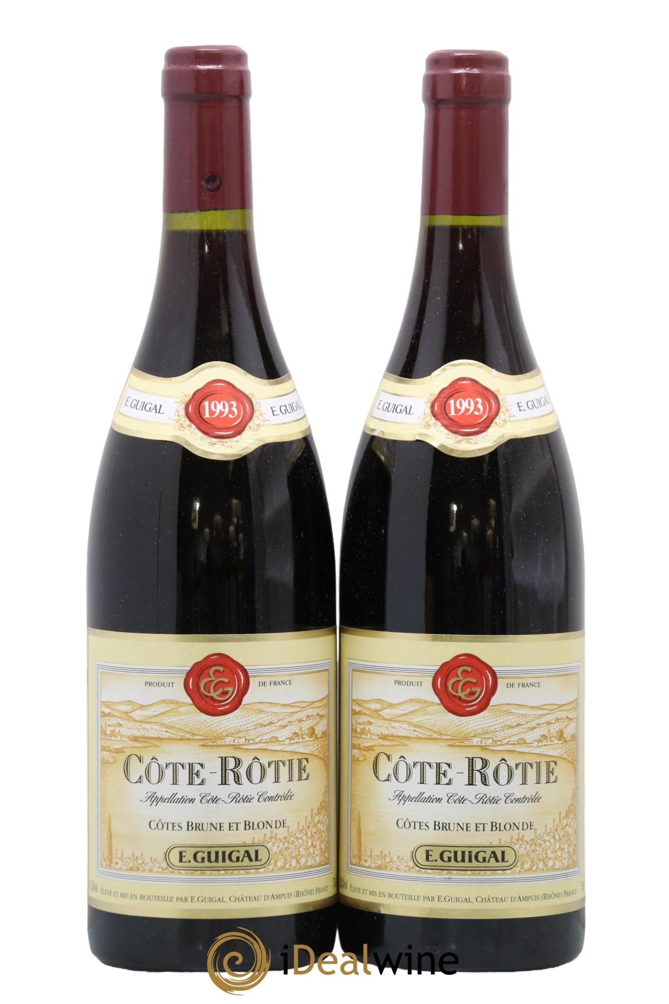 Côte-Rôtie Côtes Brune et Blonde Guigal 1993 - Posten von 2 Flaschen - 0