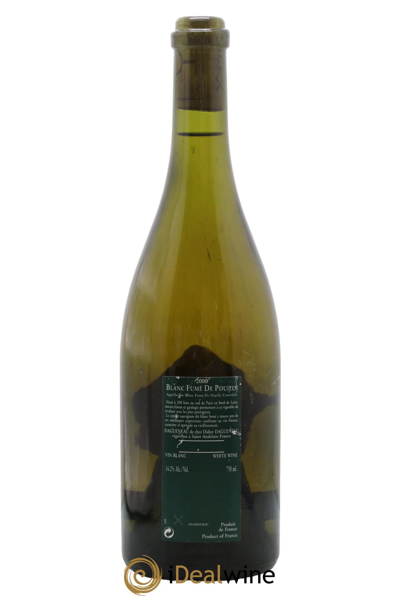 Vin de France (anciennement Pouilly-Fumé) Silex Dagueneau (Domaine Didier - Louis-Benjamin) 2000 - Lot de 1 bouteille - 1