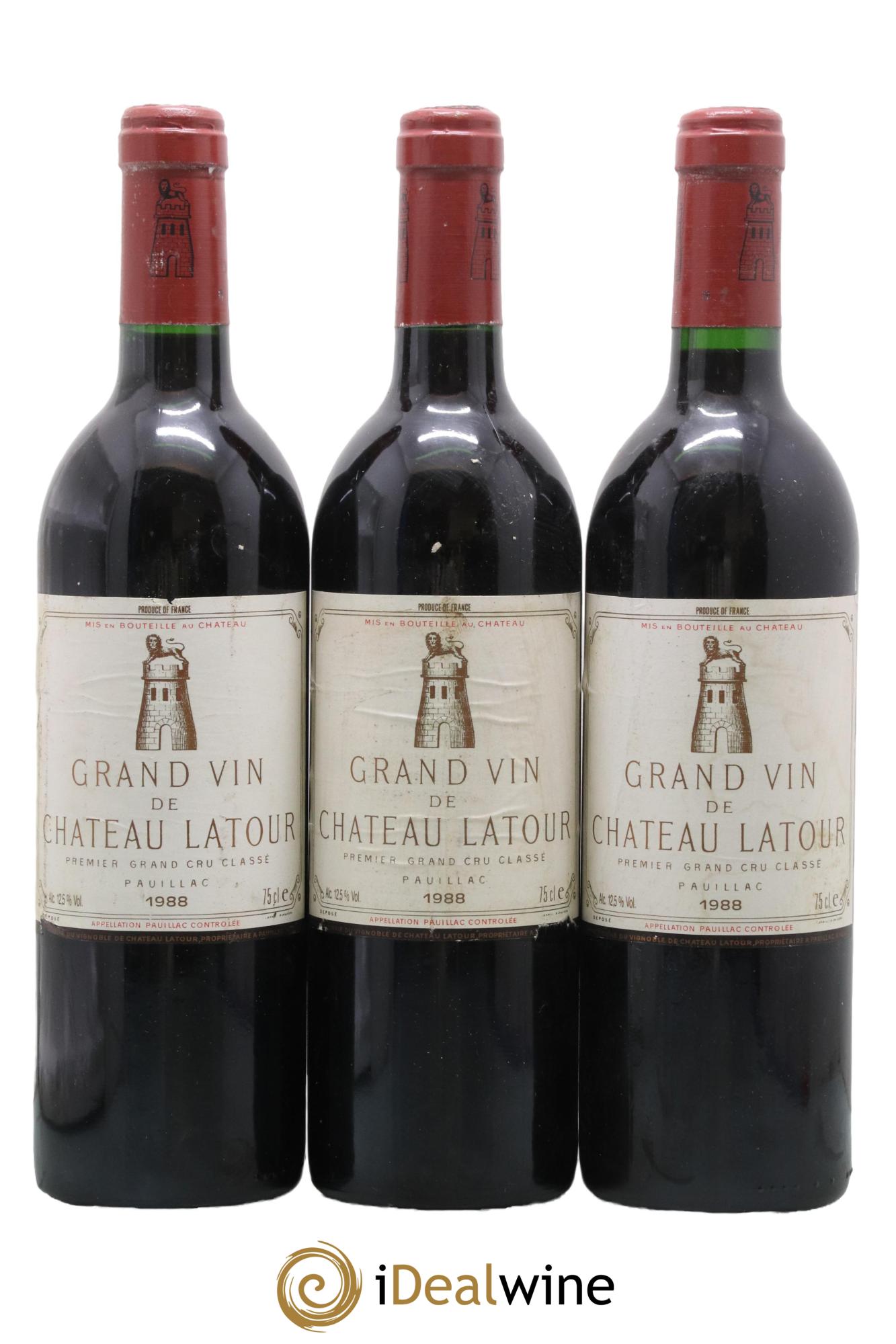 Château Latour 1er Grand Cru Classé 1988 - Lot de 3 bouteilles - 0