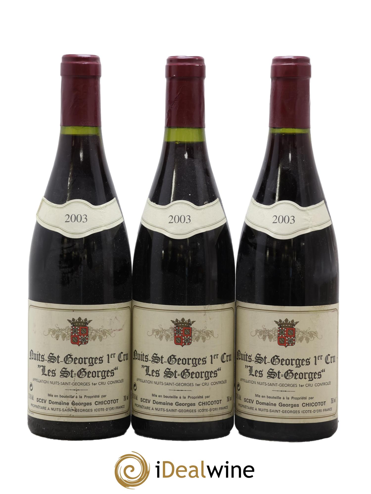 Nuits-Saint-Georges 1er Cru Les Saint-Georges Chicotot 2003 - Posten von 3 Flaschen - 0