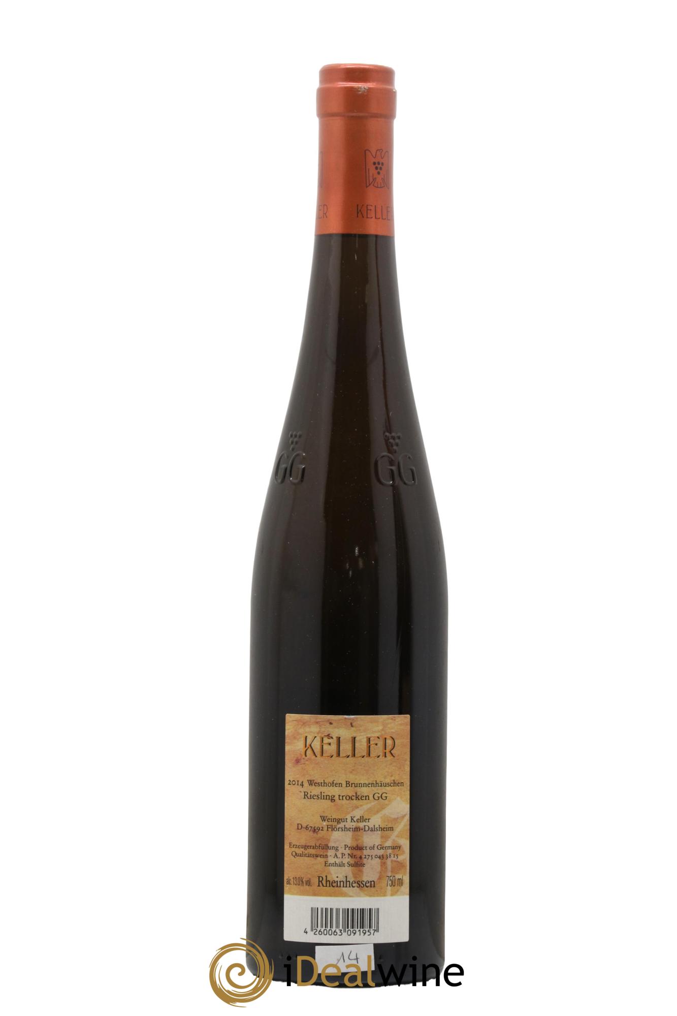 Riesling Trocken GG Abts Erde Westhofen Brunnenhäuschen Keller 2014 - Lot de 1 bouteille - 1