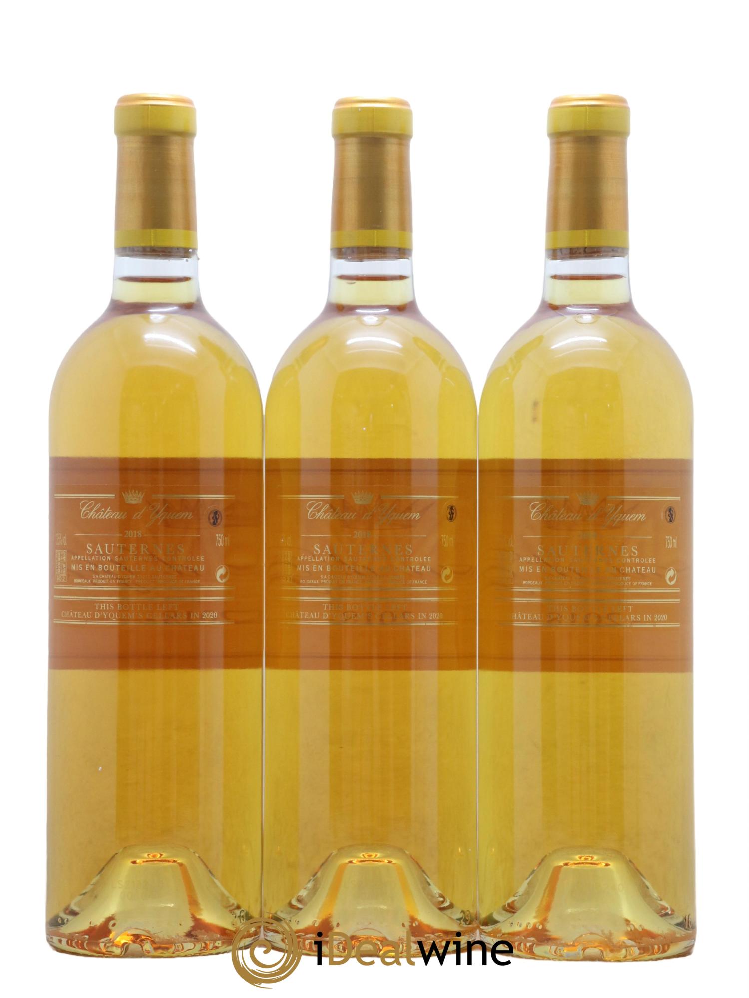 Château d' Yquem 1er Cru Classé Supérieur 2018 - Lotto di 3 bottiglie - 1