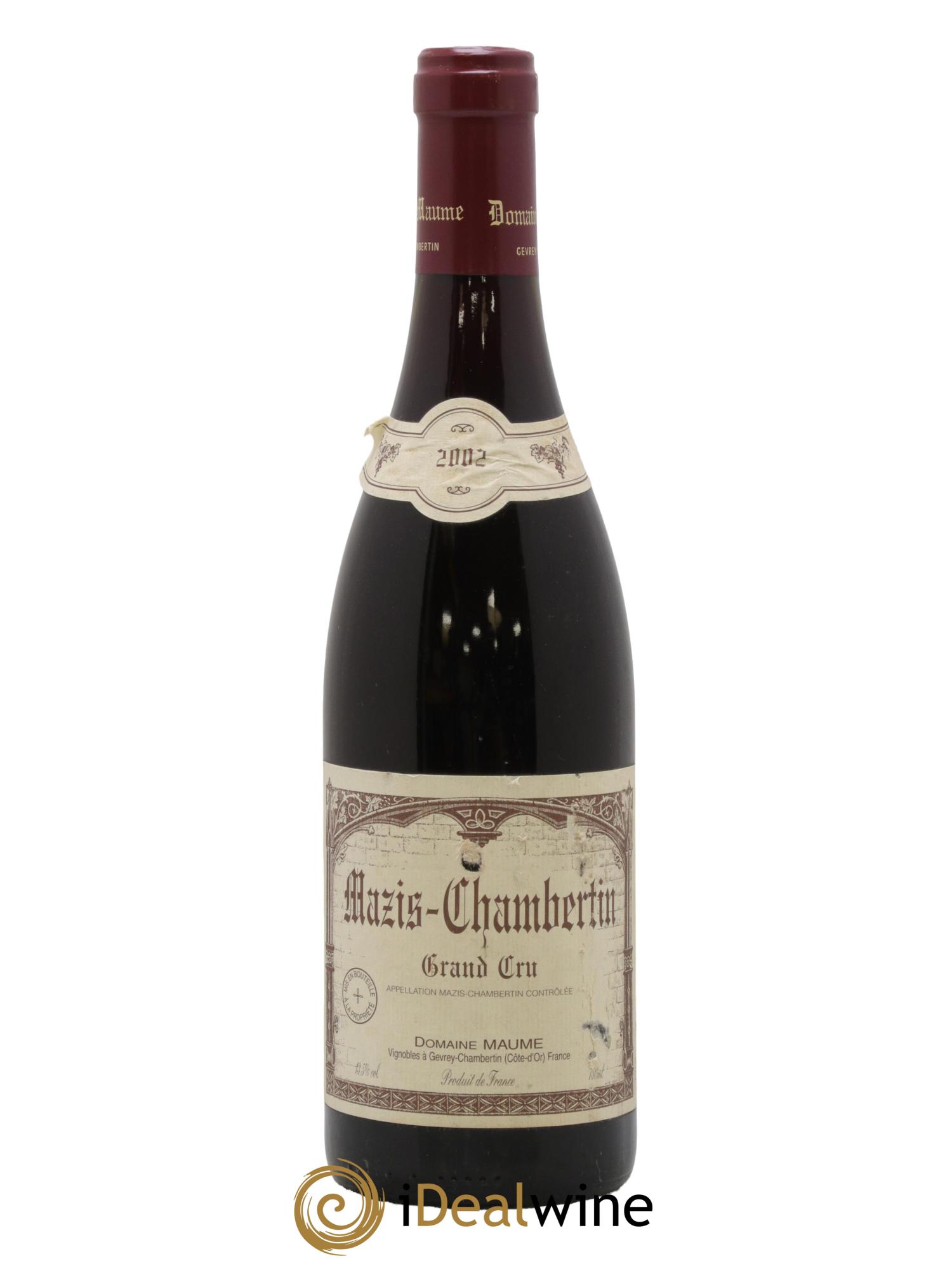 Mazis-Chambertin Grand Cru Maume (Domaine) 2002 - Lot de 1 bouteille - 0