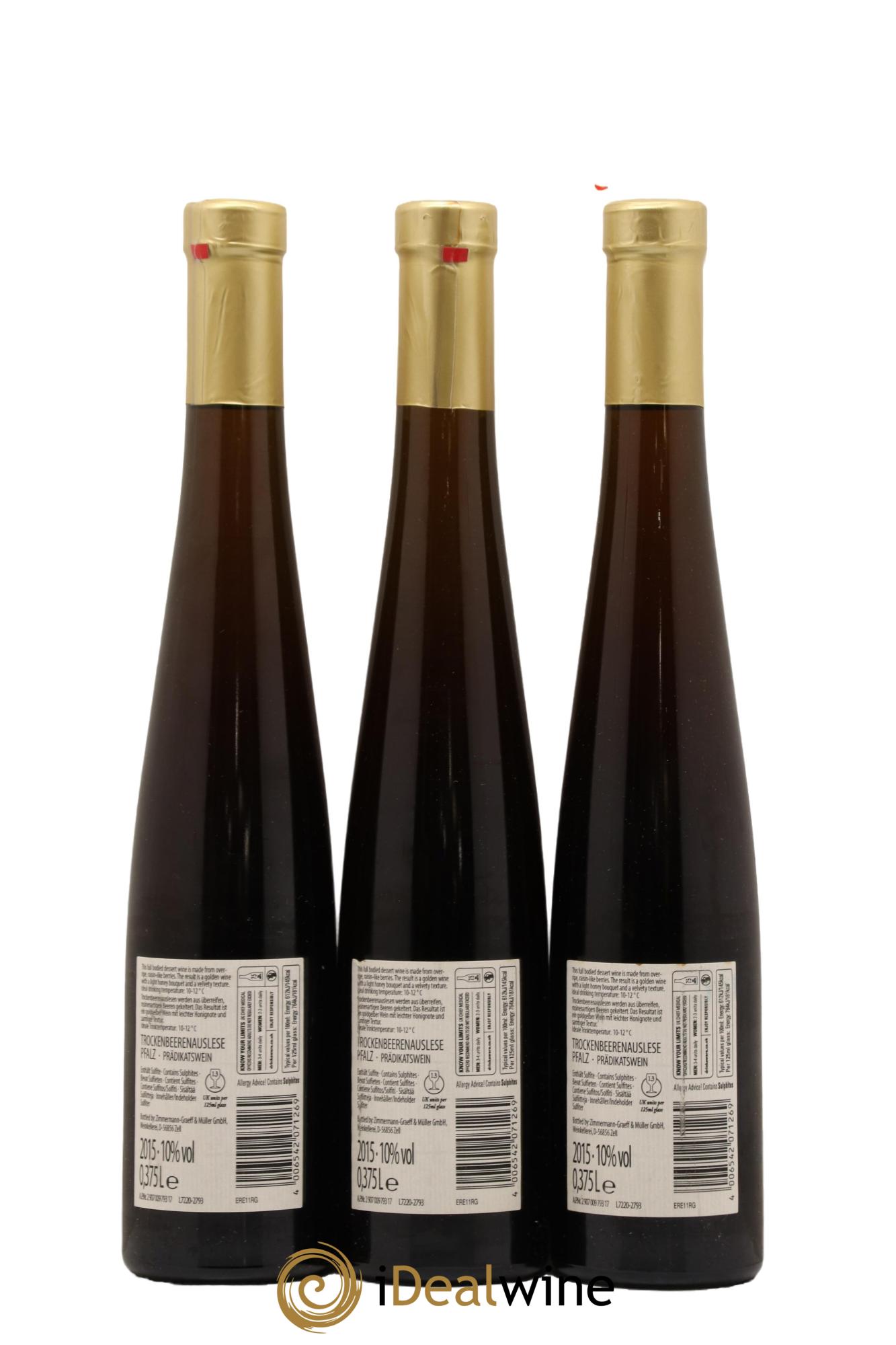 Allemagne Pfalz Trockenbeerenauslese Roman Graeff 2015 - Lot de 12 demi bouteilles - 4