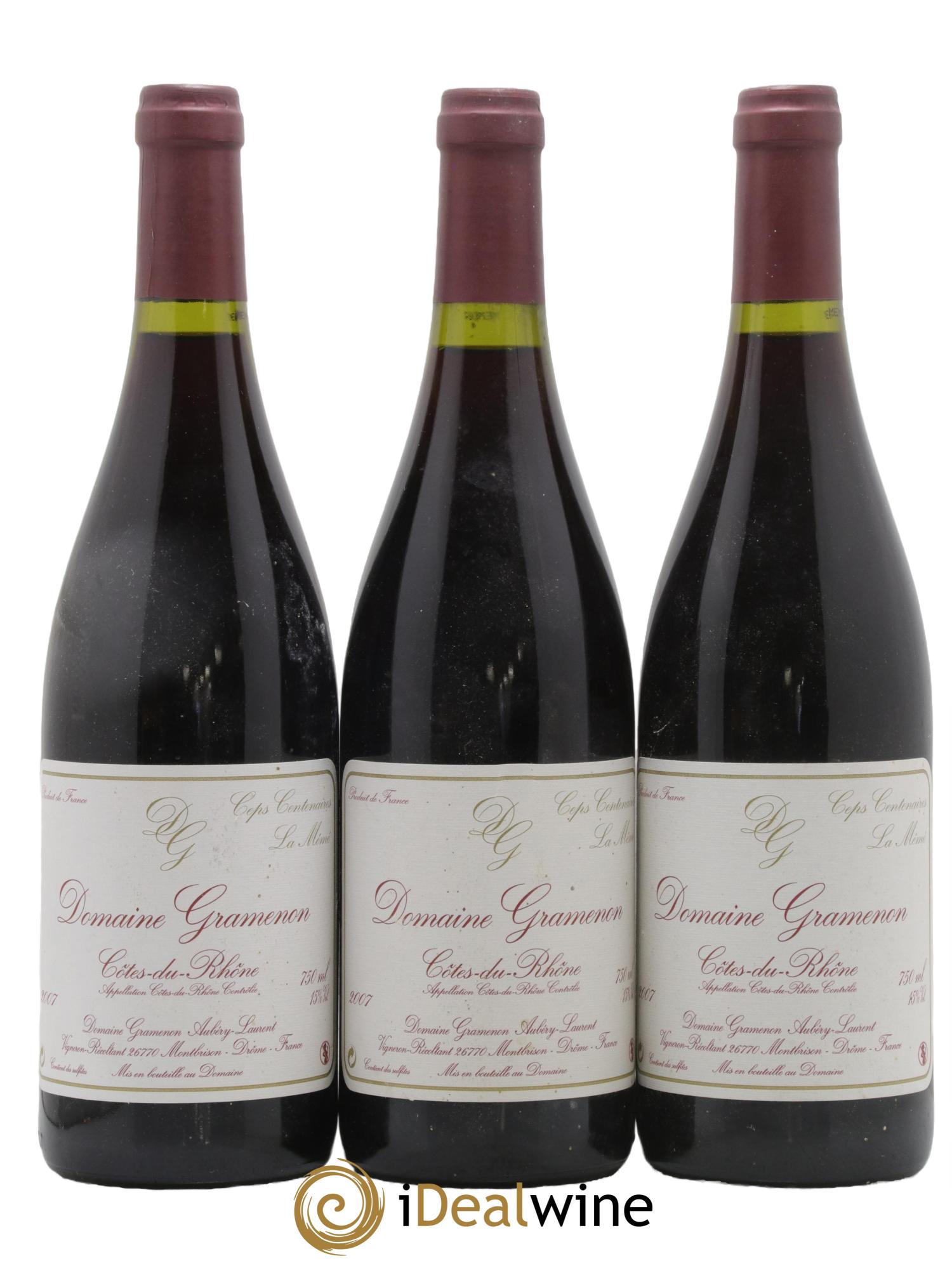 Côtes-du-Rhône La Mémé Ceps Centenaires Gramenon (Domaine) 2007 - Posten von 3 Flaschen - 0