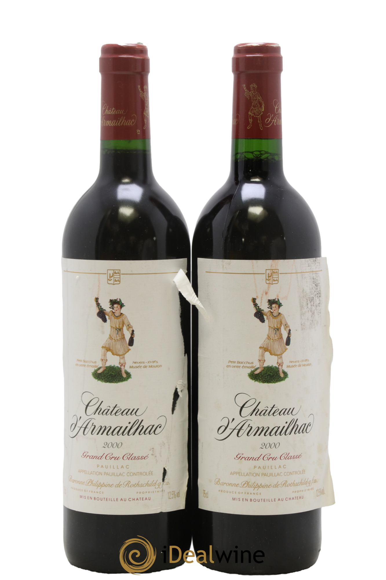 Château d' Armailhac - Mouton Baron(ne) Philippe 5ème Grand Cru Classé 2000 - Lot de 2 bouteilles - 0