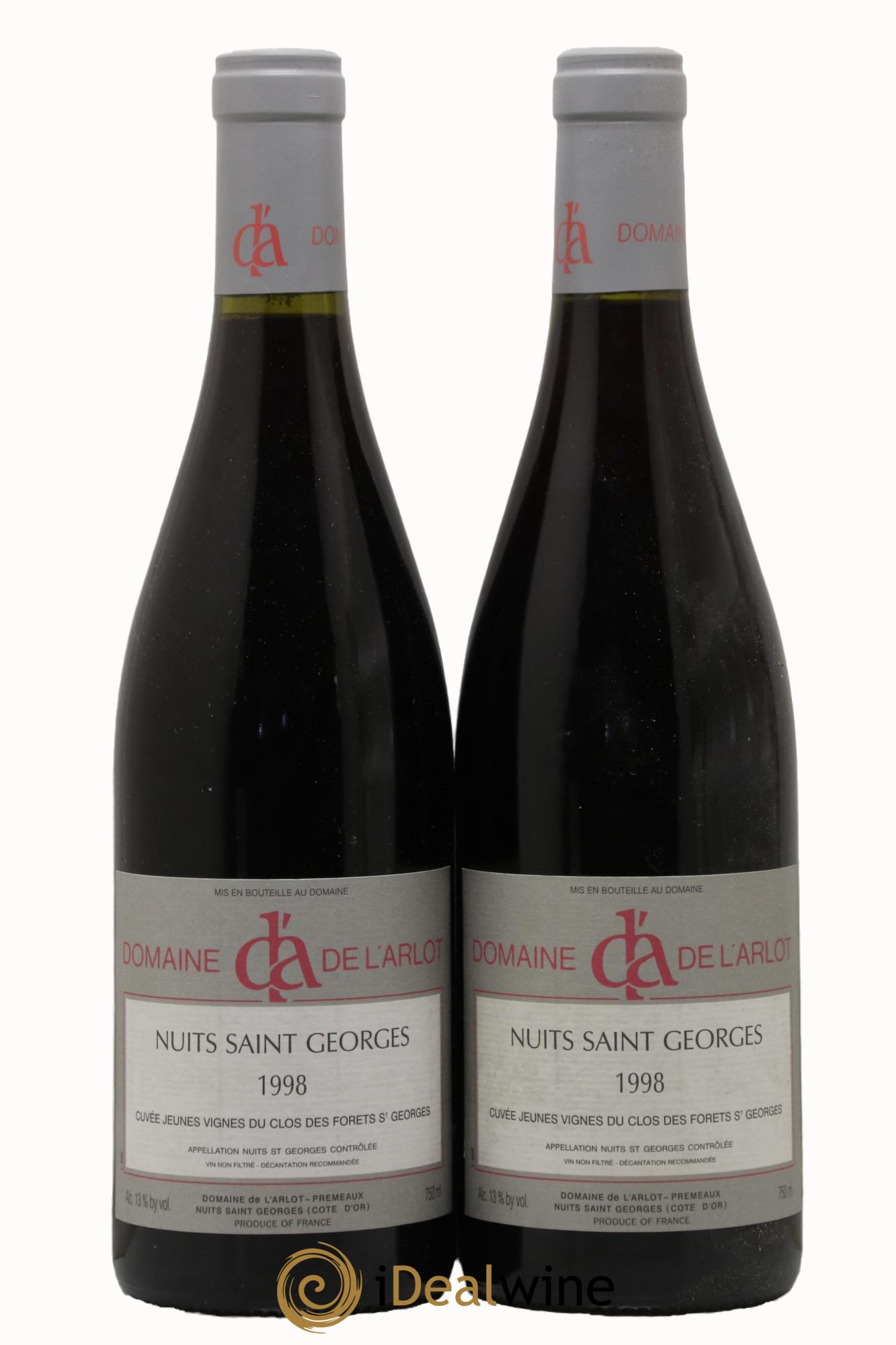 Nuits-Saint-Georges Cuvée Jeunes Vignes du Clos des Forets St Georges 1998 - Lot de 2 bouteilles - 0