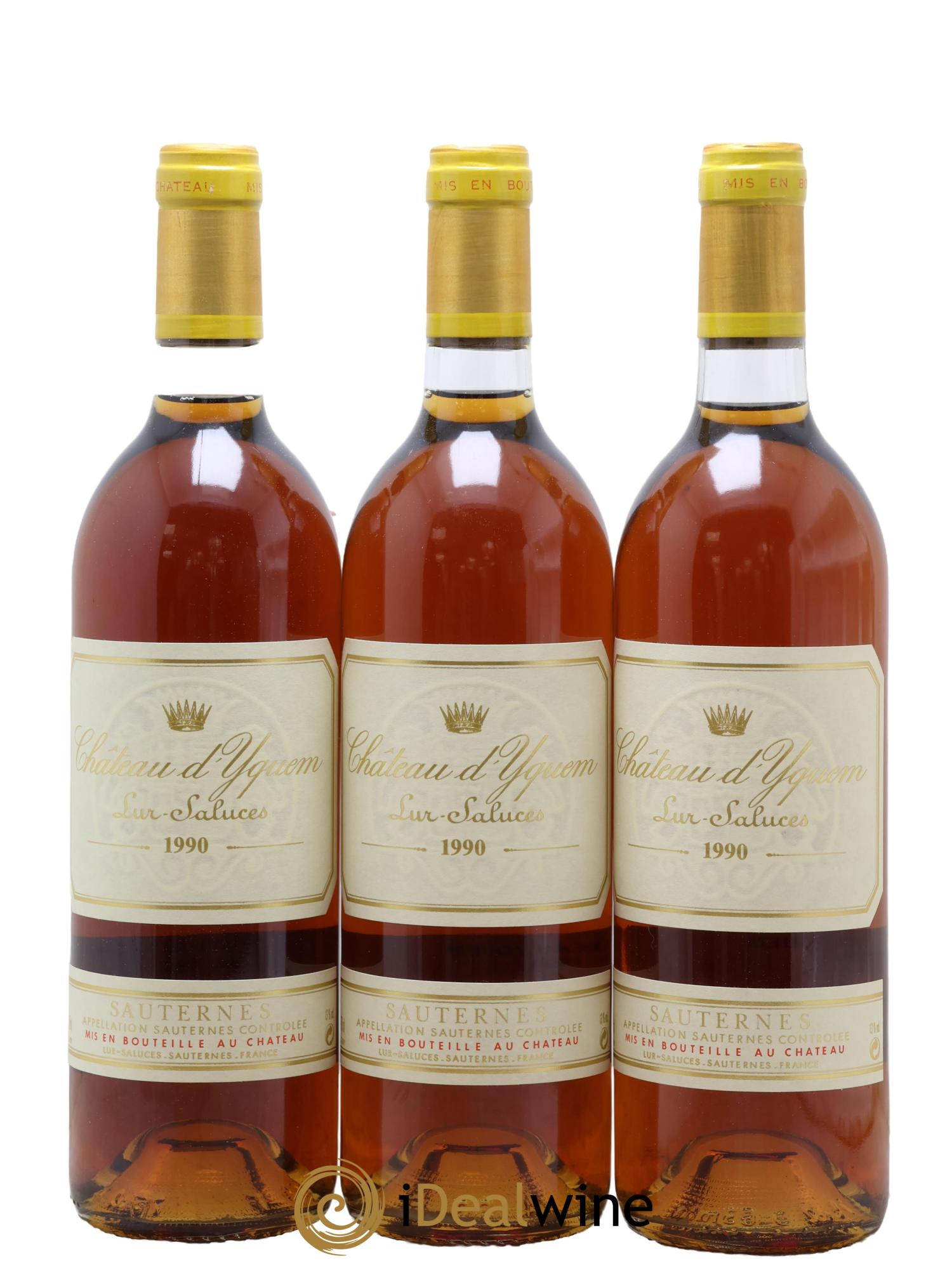 Château d' Yquem 1er Cru Classé Supérieur 1990 - Posten von 3 Flaschen - 0