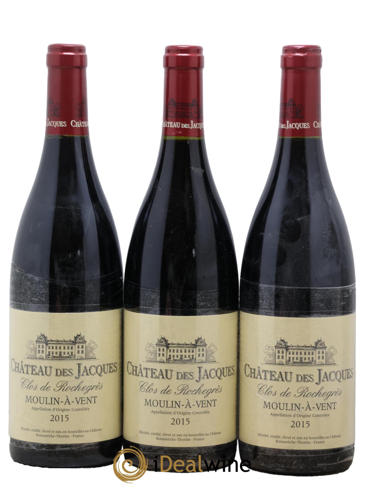 Moulin à Vent Clos de Rochegrès Château des Jacques 2015 - Lot of 3 bottles - 0
