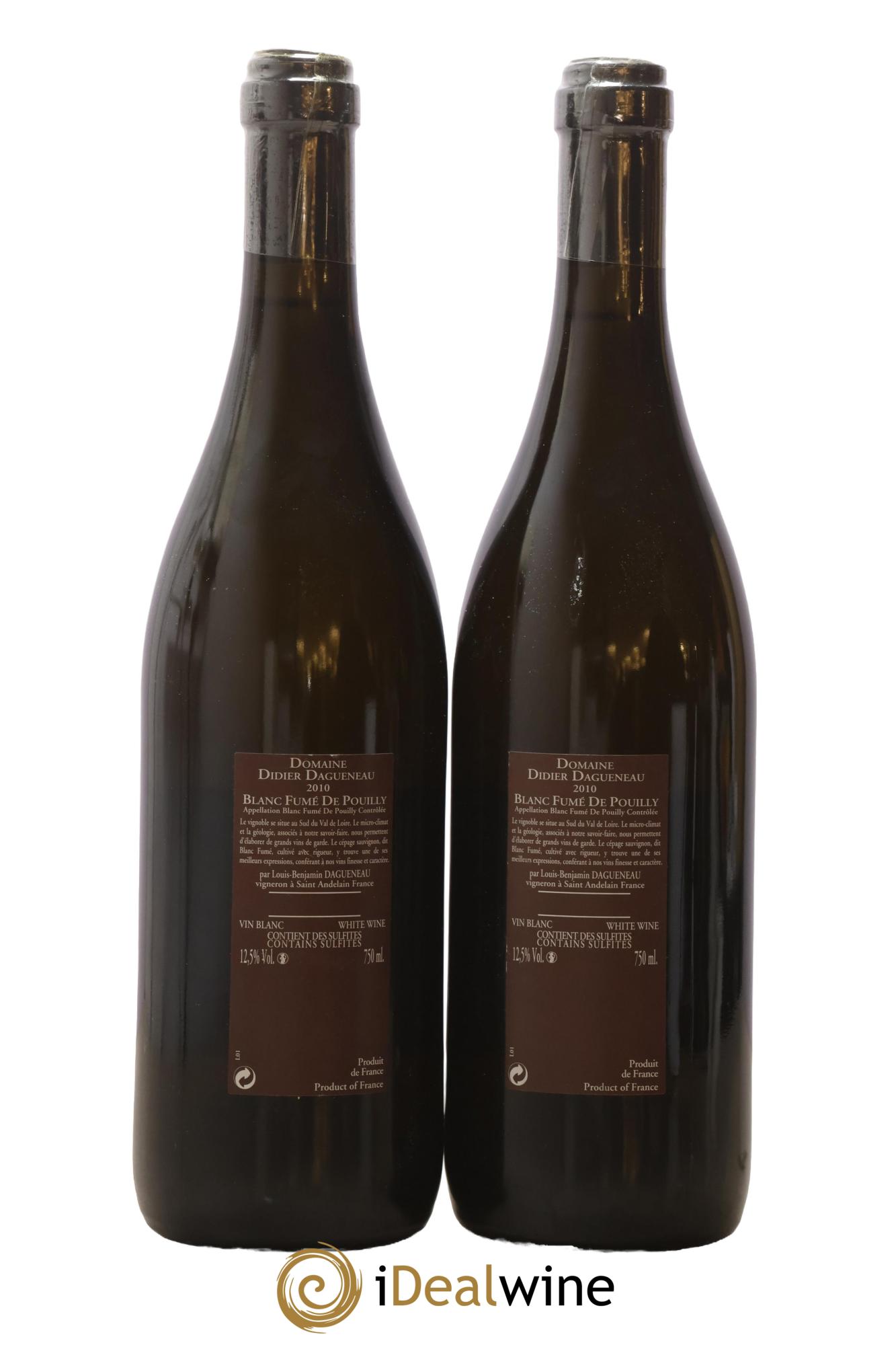 Vin de France (anciennement Pouilly-Fumé) Pur Sang Dagueneau (Domaine Didier - Louis-Benjamin) 2010 - Lotto di 2 bottiglie - 1