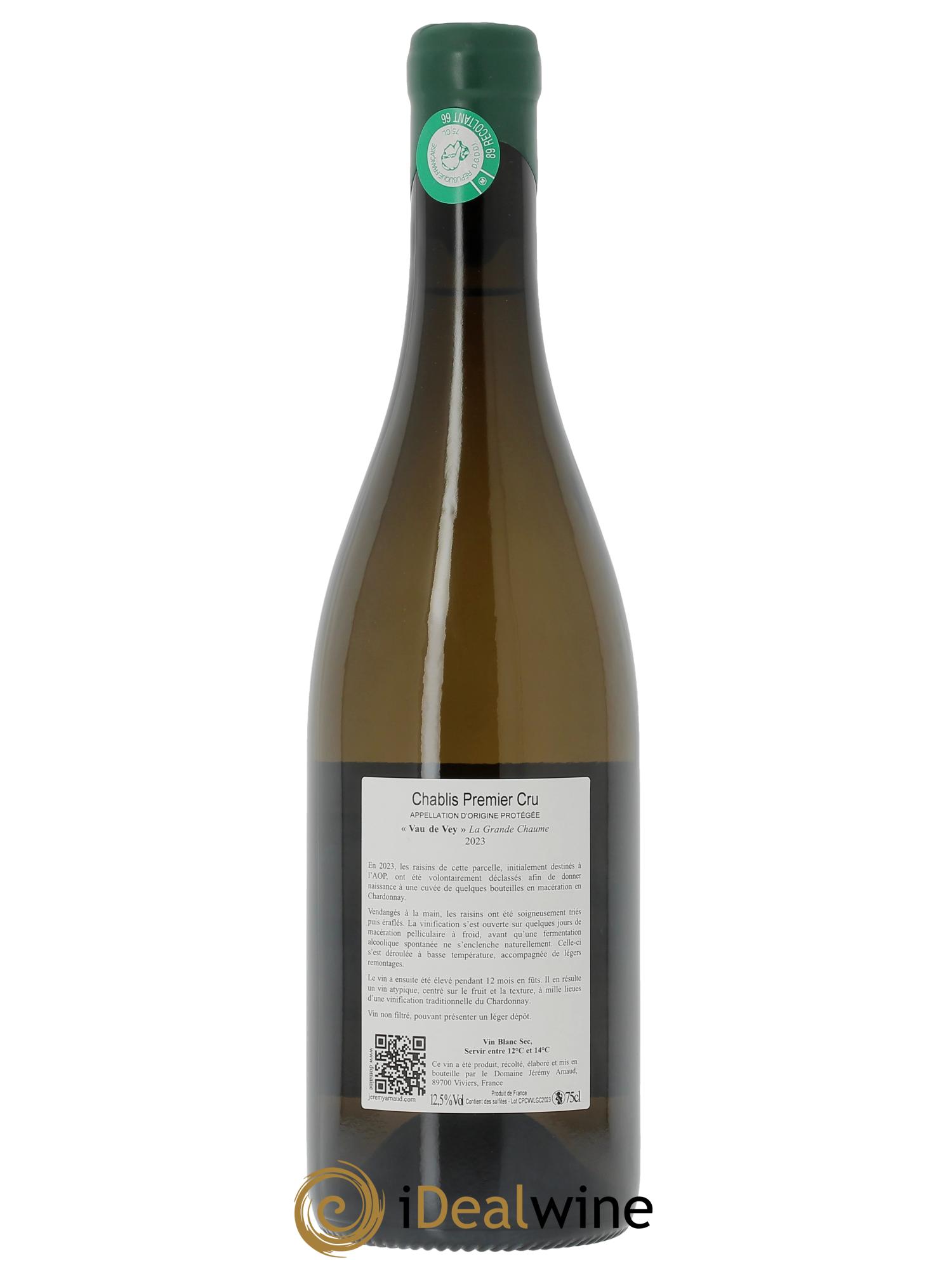Chablis 1er Cru Vau de Vey La Grande Chaume Jérémy Arnaud 2023 - Lot de 1 bouteille - 1