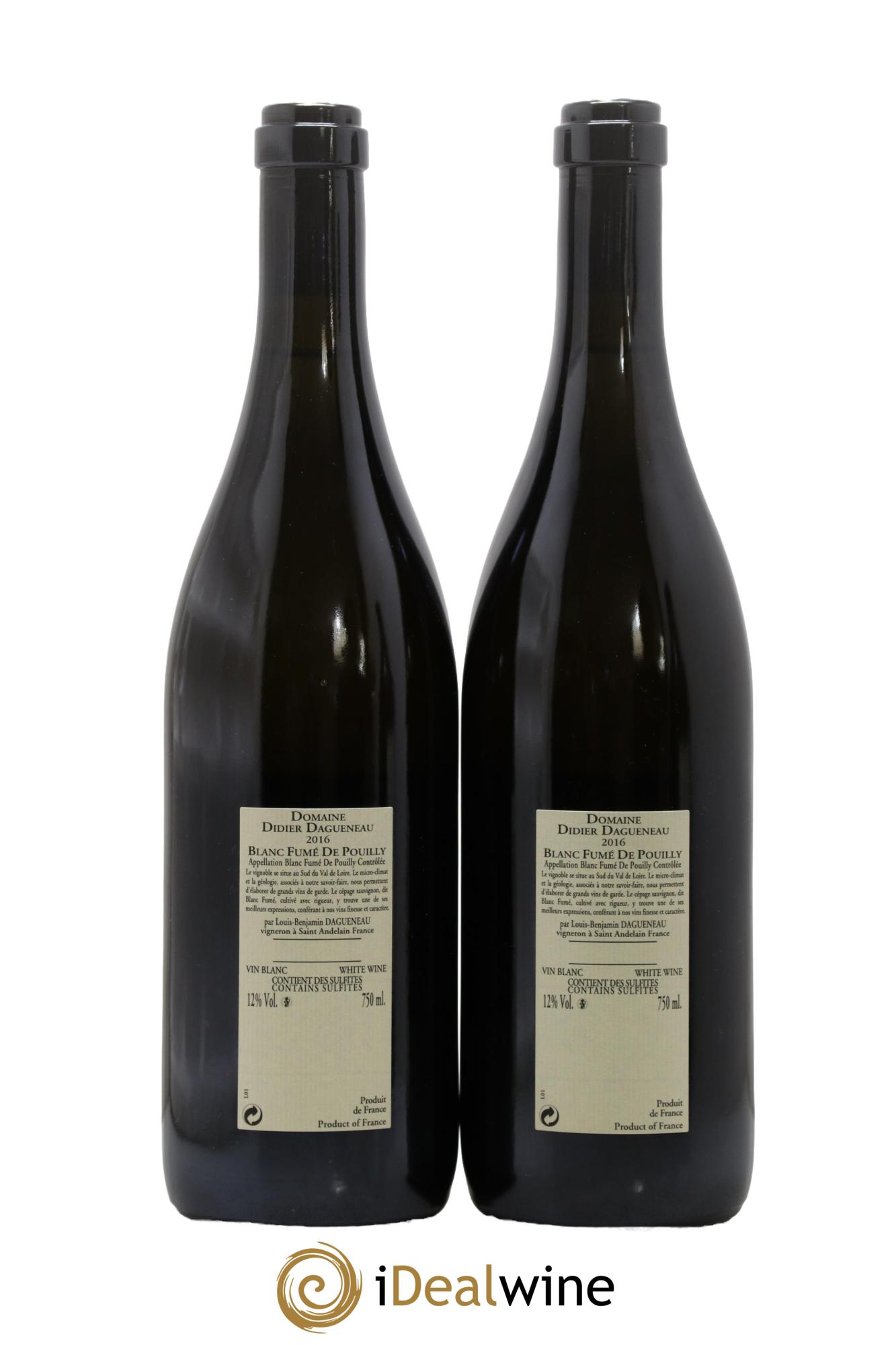 Pouilly-Fumé Blanc Fumé de Pouilly Dagueneau (Domaine Didier - Louis-Benjamin) 2016 - Lot of 2 bottles - 1