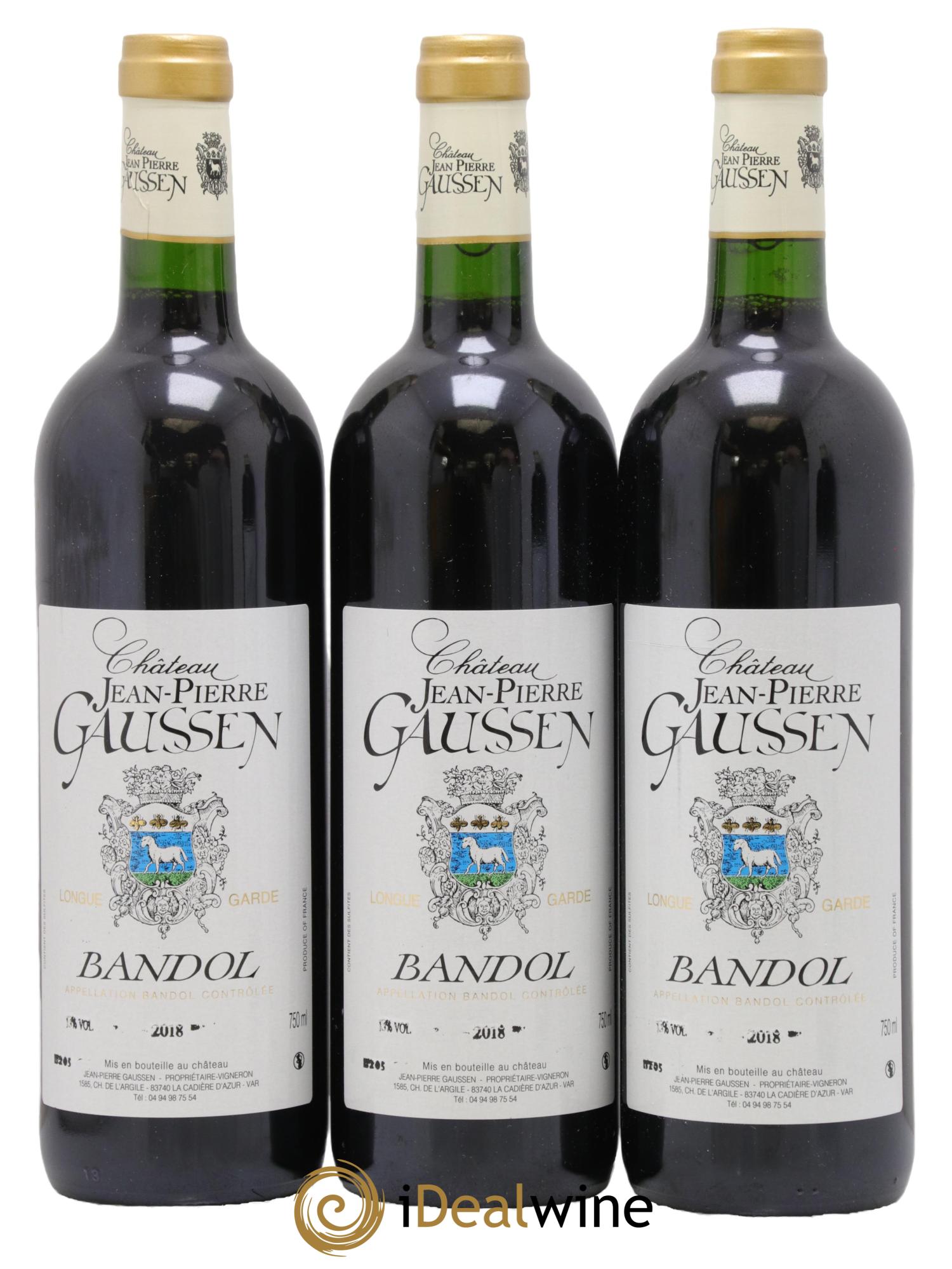 Bandol Château Jean-Pierre Gaussen 2018 - Lot of 3 bottles - 0