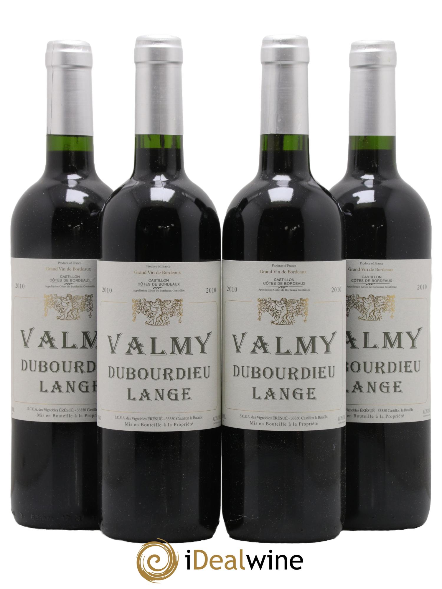 Castillon-Côtes-de-Bordeaux (Côtes-de-Castillon) Valmy Dubourdieu Lange 2010 - Lot de 4 bouteilles - 0