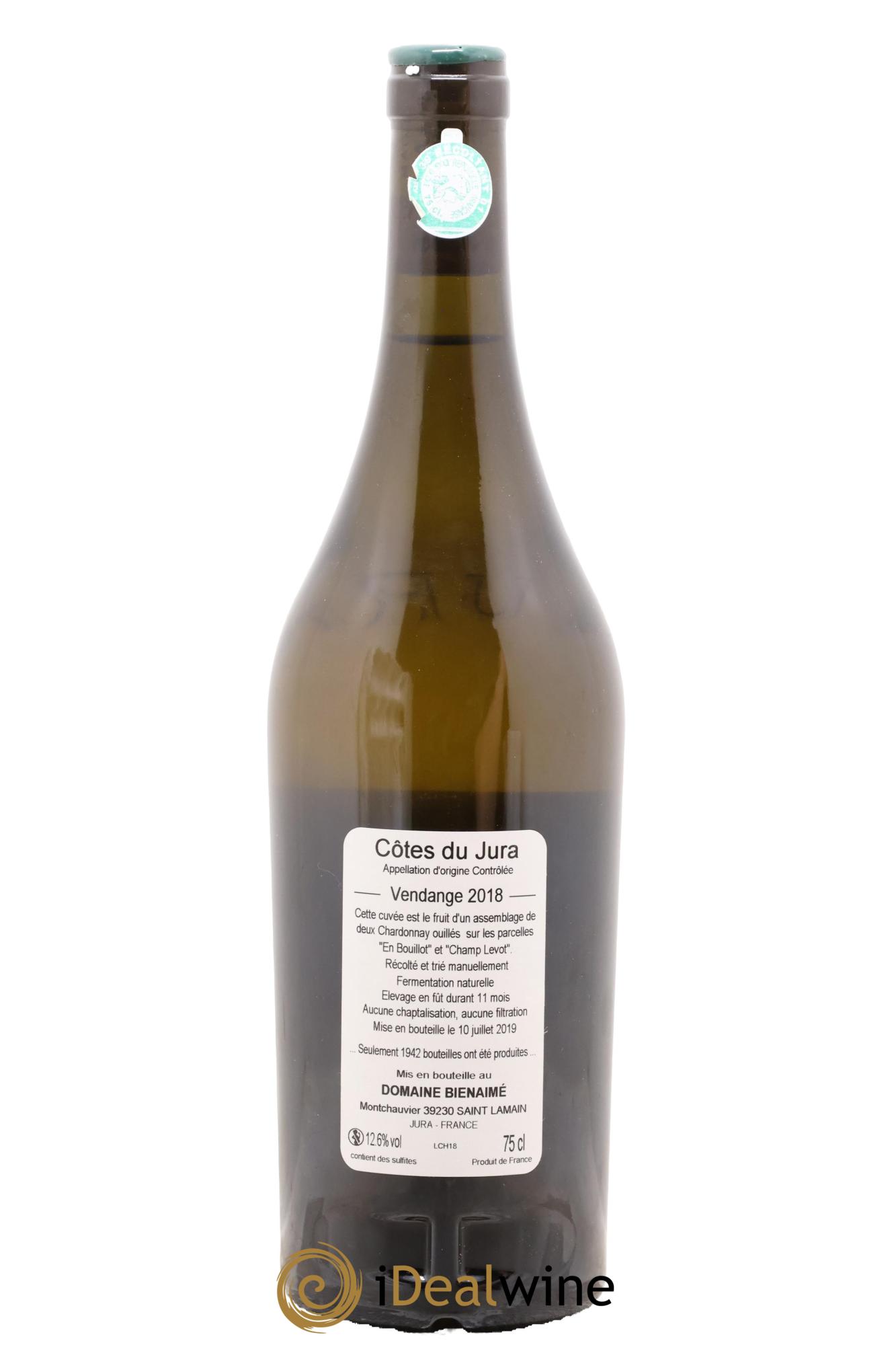 Côtes du Jura Chardonnay Bruno Bienaimé 2018 - Lot de 1 bouteille - 1
