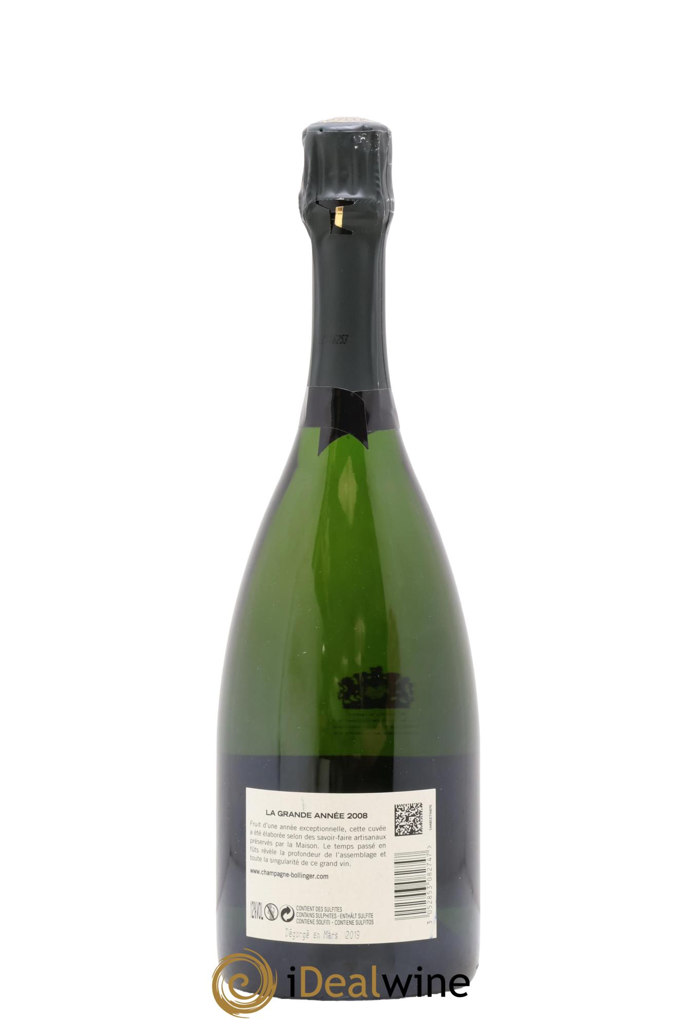 La Grande Année Brut Bollinger 2008 - Lot of 1 bottle - 1