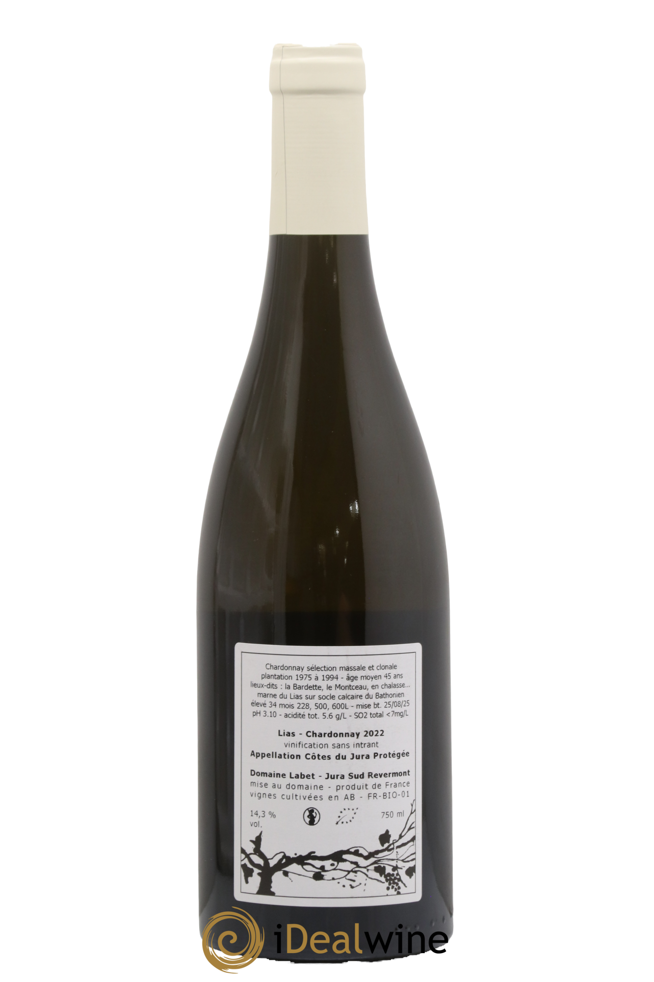 Côtes du Jura Chardonnay Lias Romain - Julien - Charline Labet 2022 - Lotto di 1 bottiglia - 1