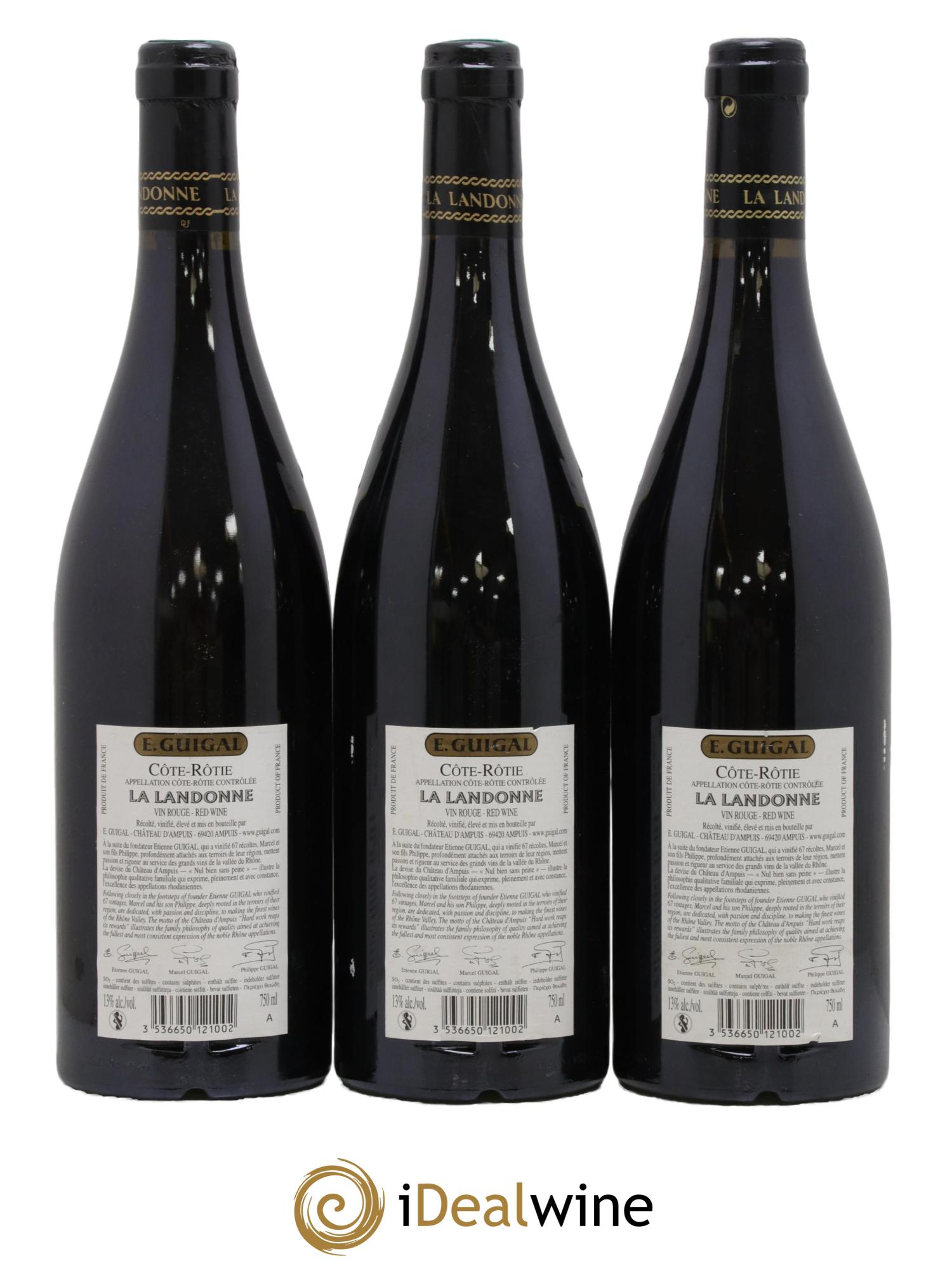 Côte-Rôtie La Landonne Guigal 2007 - Lot of 3 bottles - 1