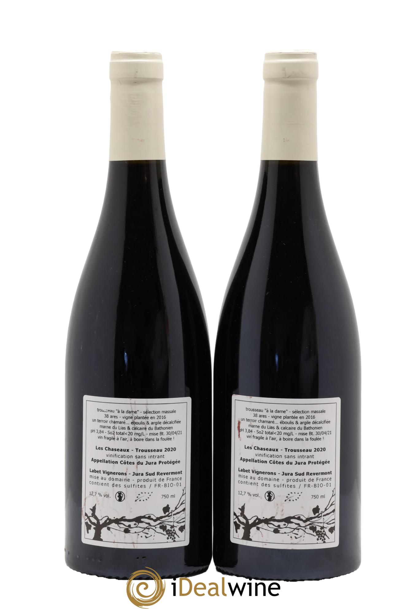 Côtes du Jura Trousseau Les Chaseaux Romain - Julien  - Charline Labet 2020 - Lotto di 2 bottiglie - 1