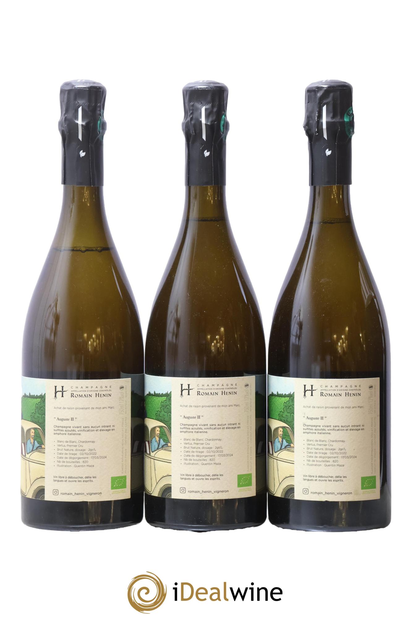 Auguste II Romain Henin - Lot de 3 bouteilles - 1