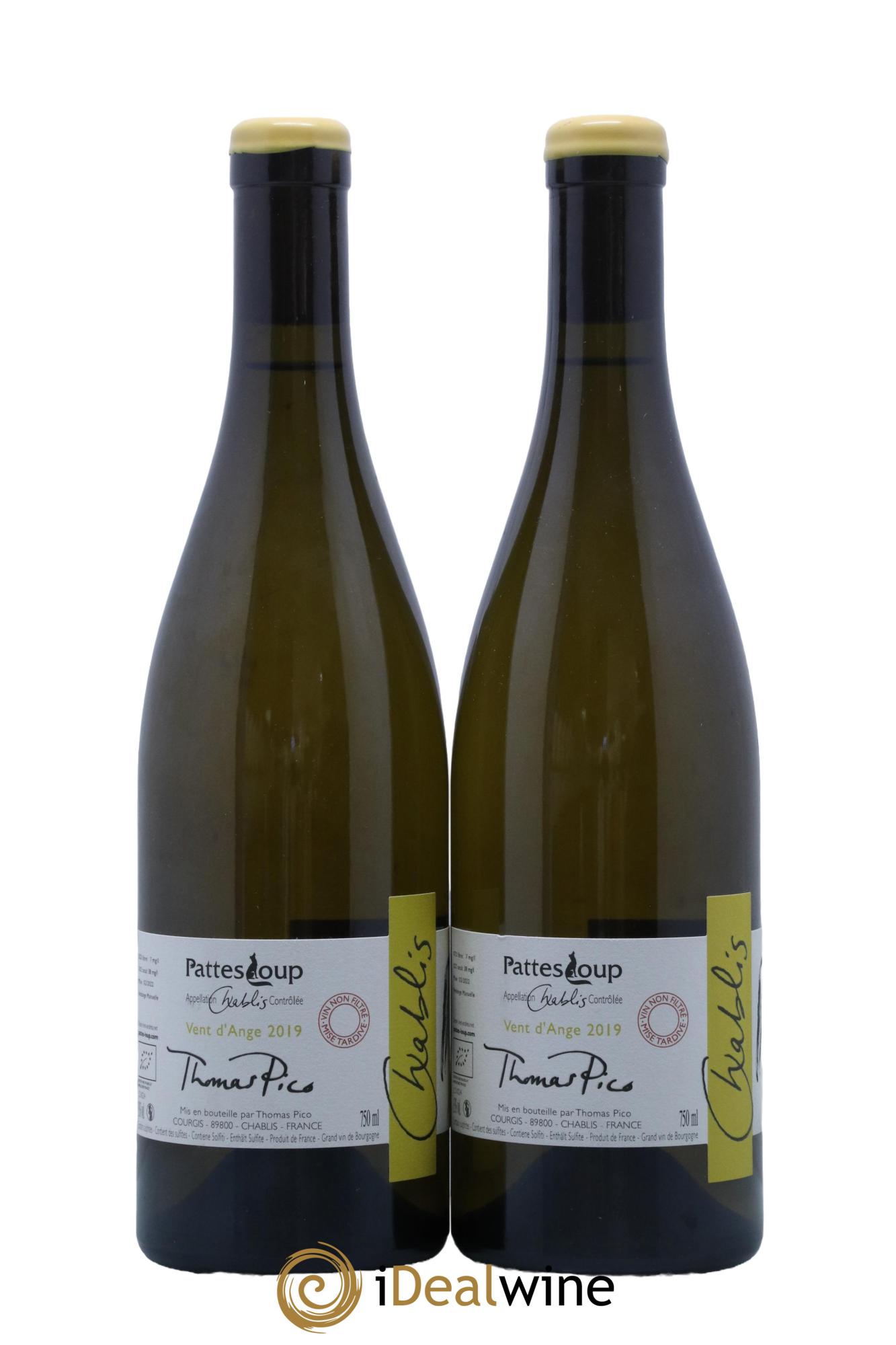Chablis Vent d'Ange Pattes Loup (Domaine) 2019 - Lot de 2 bouteilles - 1