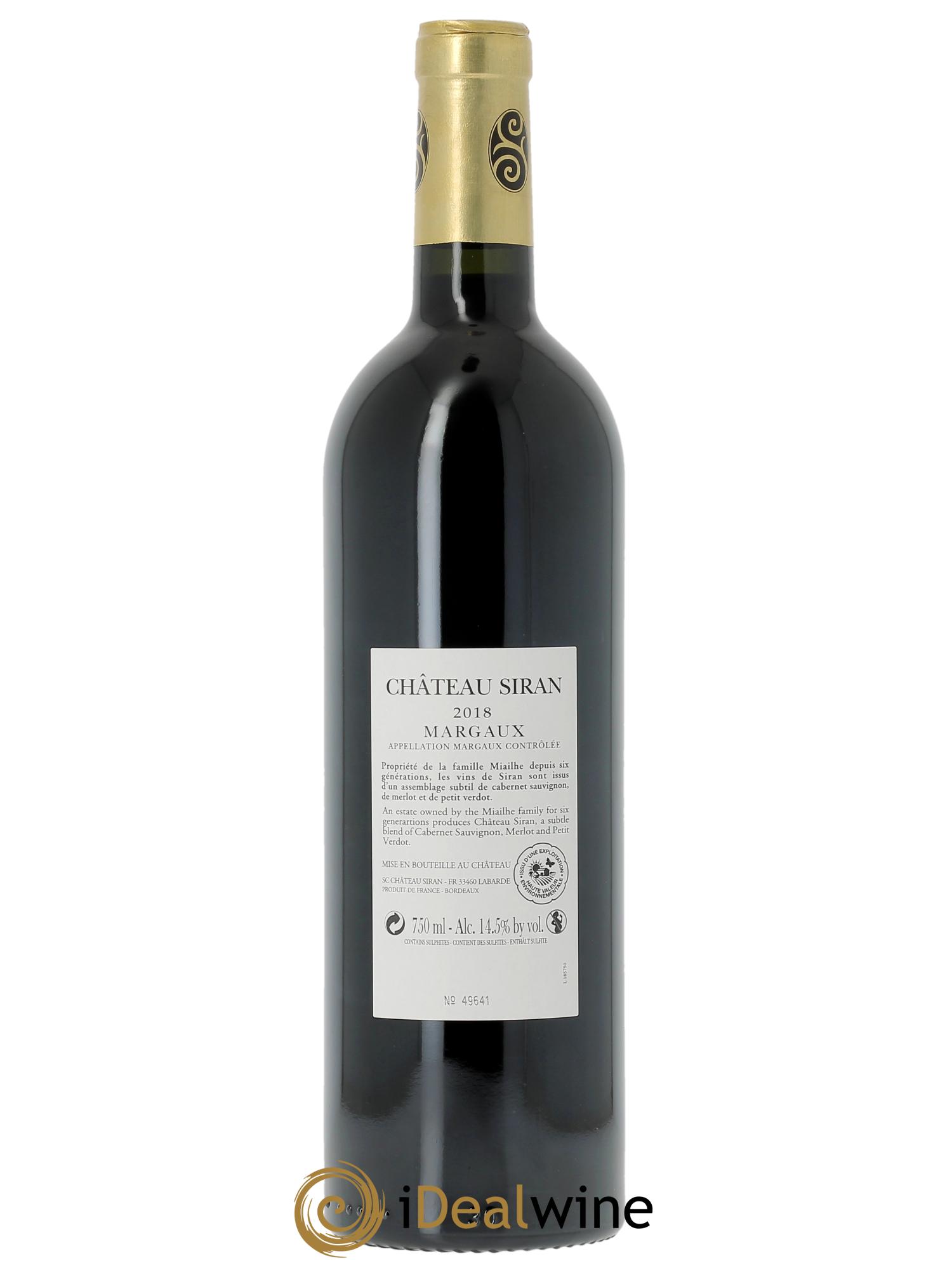 Château Siran  2018 - Lotto di 1 bottiglia - 1