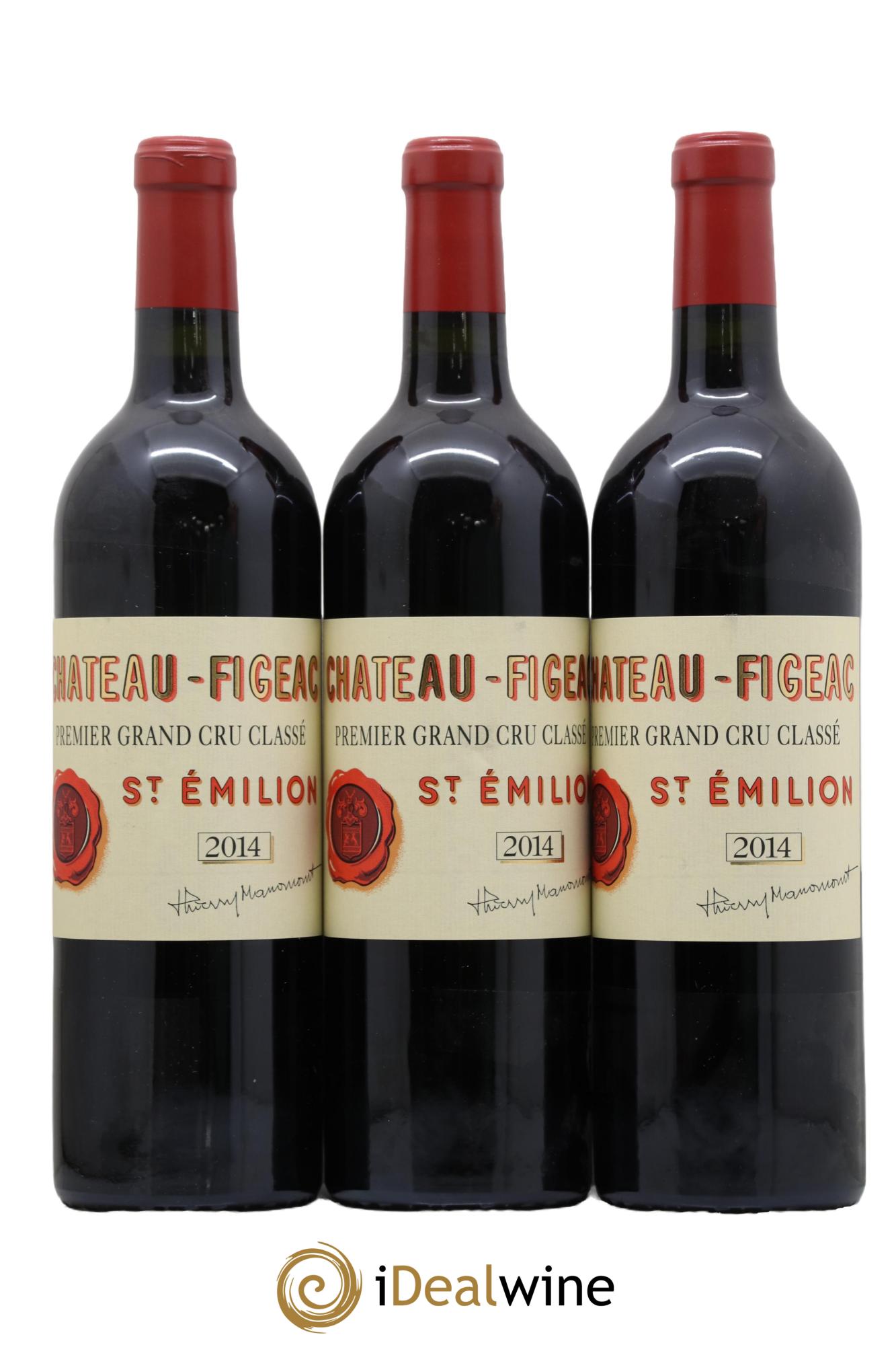 Château Figeac 1er Grand Cru Classé A 2014 - Lotto di 3 bottiglie - 0