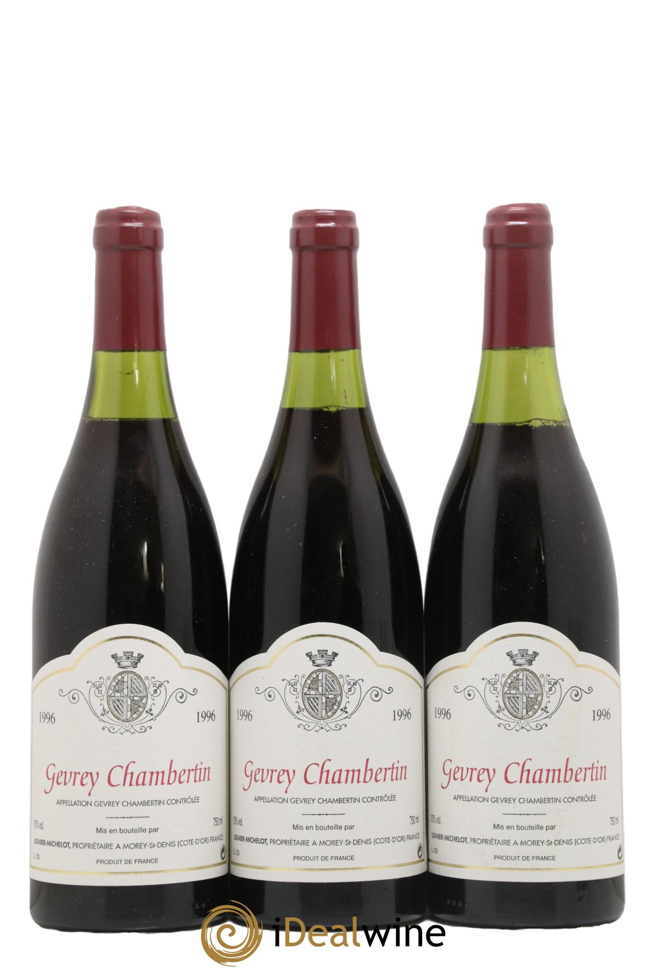 Gevrey-Chambertin Lignier Michelot 1996 - Lot de 3 bouteilles - 0