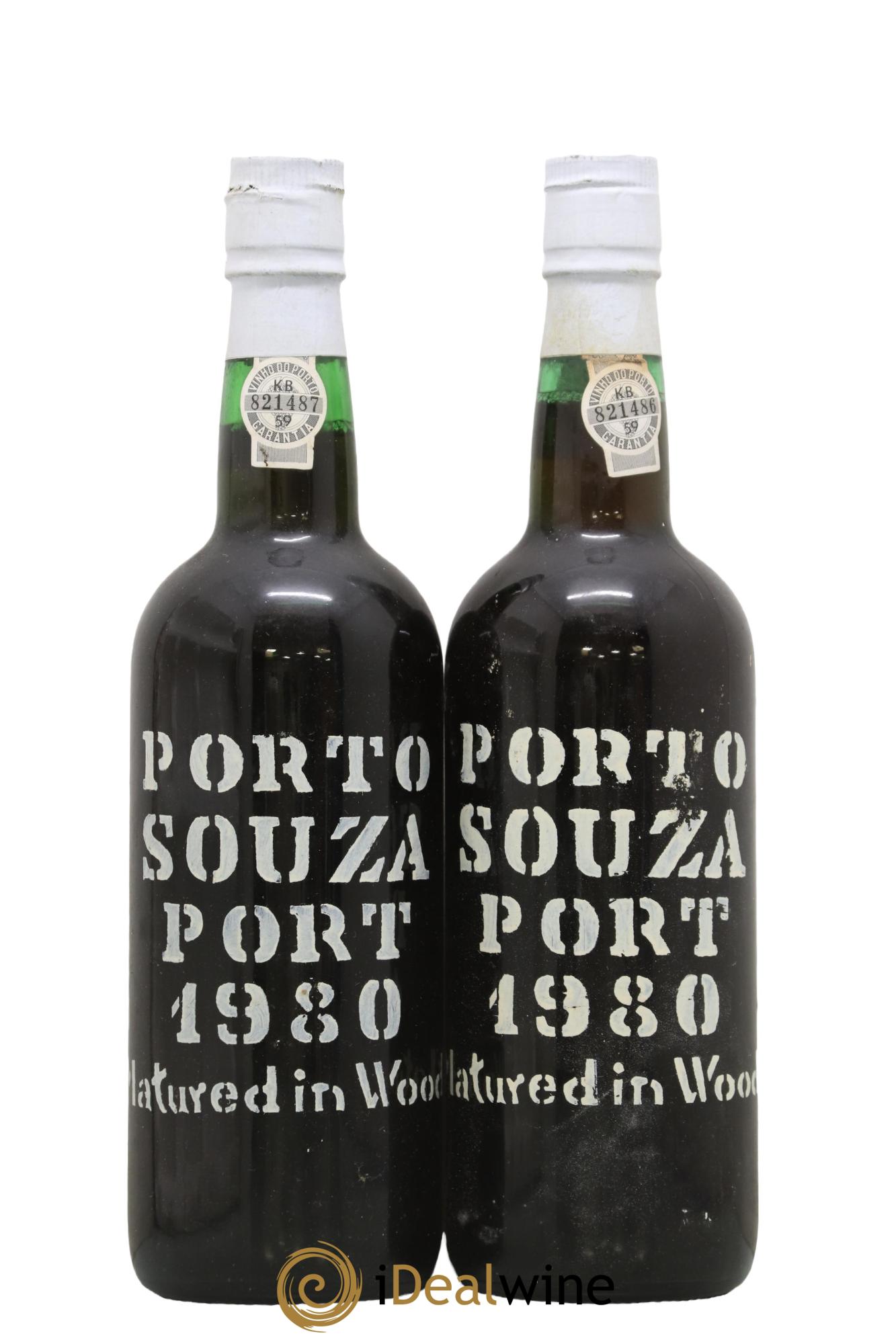 Porto Souza Port Matured in Wood 1980 - Lot de 2 bouteilles - 0