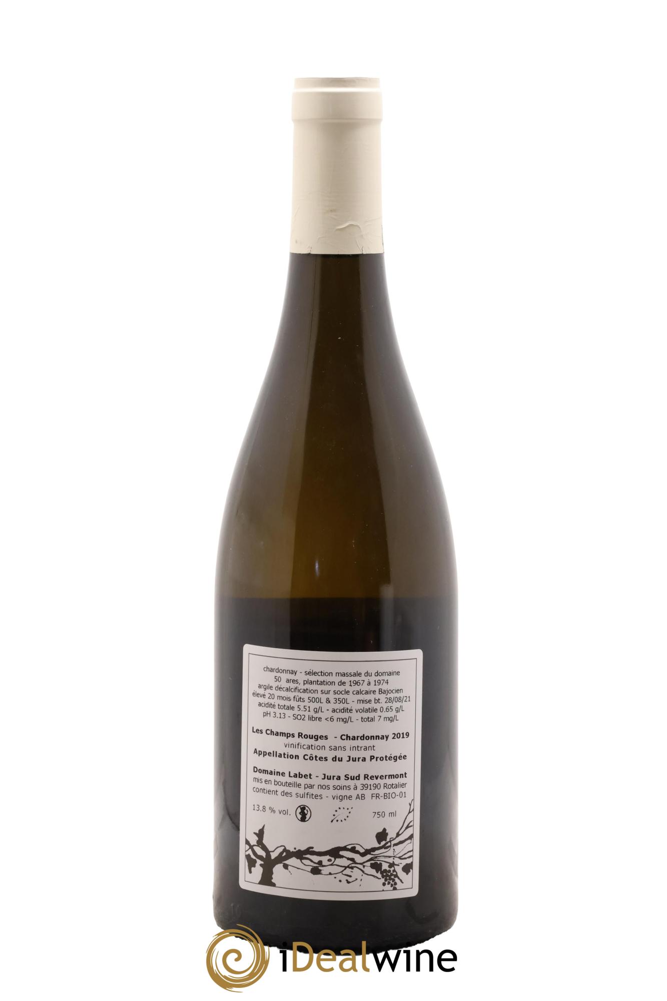 Côtes du Jura Chardonnay Les Champs Rouges Romain - Julien  - Charline Labet 2019 - Lot de 1 bouteille - 1