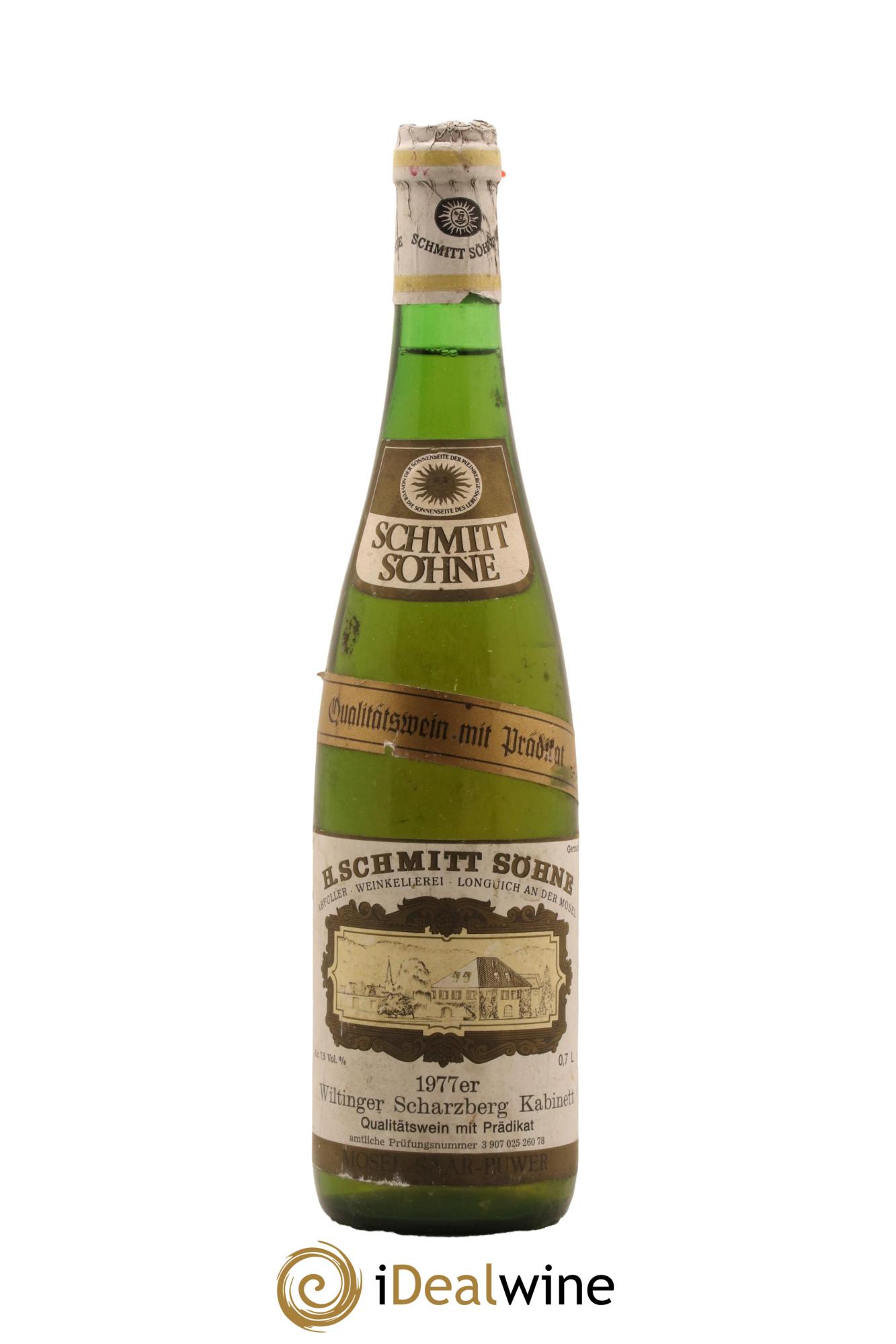 Allemagne Mosel-Saar Schmitt Sohne Wiltinger Scharzberg Kabinett 1977 - Lot de 1 bouteille - 0