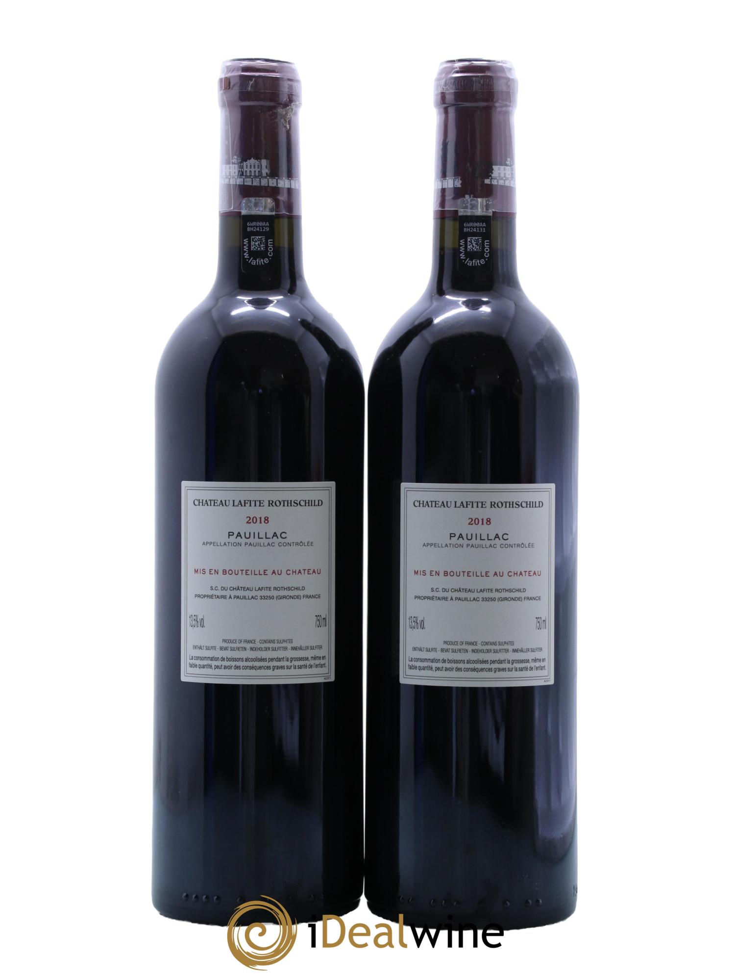 Château Lafite Rothschild 1er Grand Cru Classé 2018 - Lot de 2 bouteilles - 1