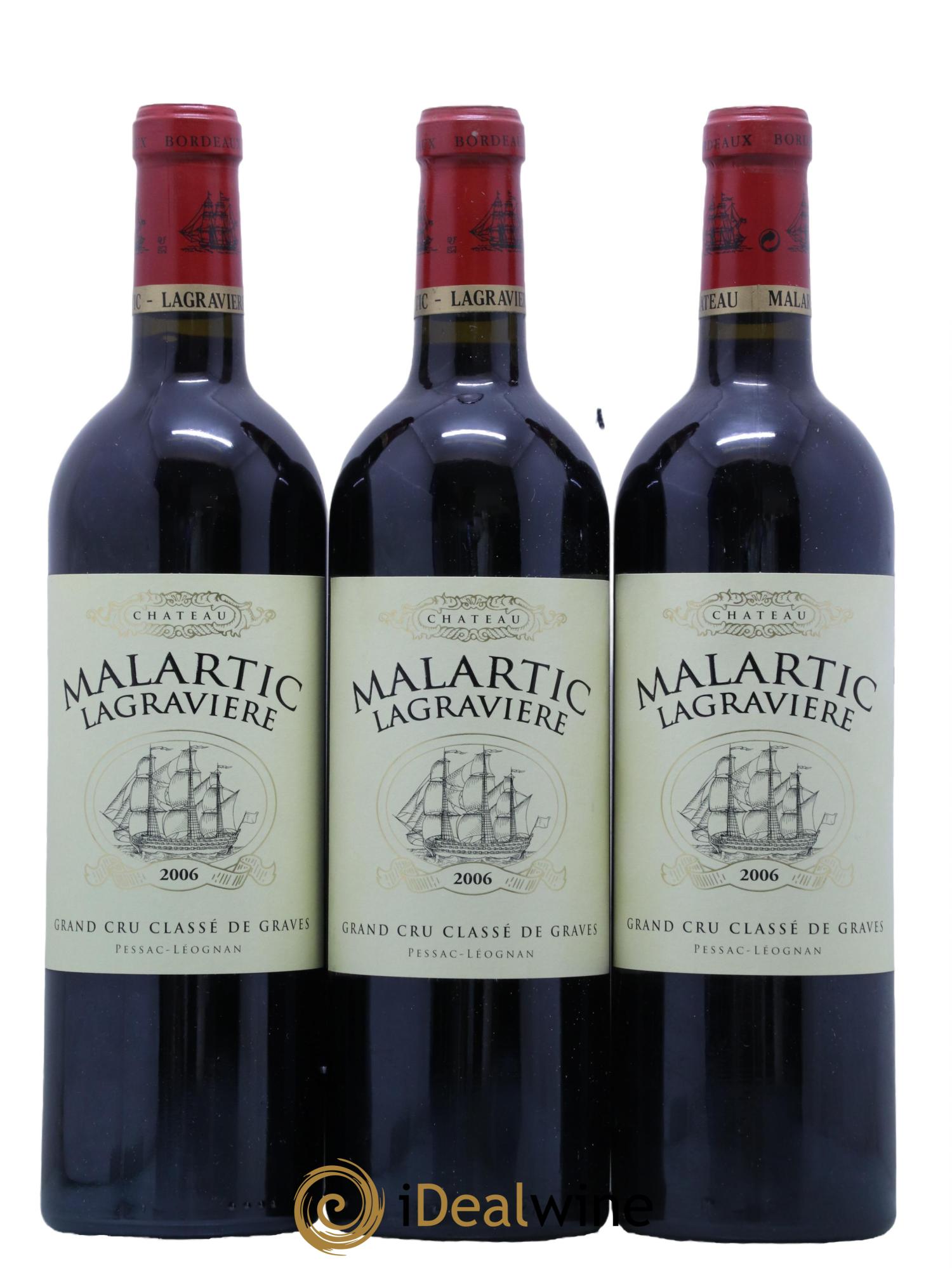 Château Malartic-Lagravière Cru Classé de Graves 2006 - Lot de 3 bouteilles - 0