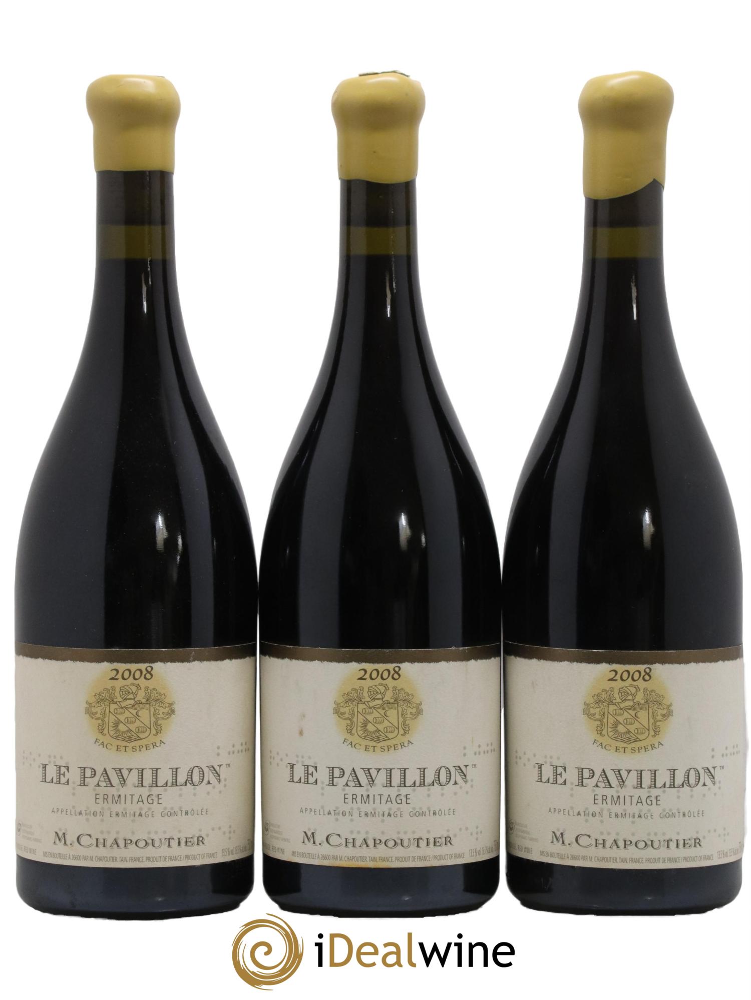 Hermitage Ermitage Le Pavillon Chapoutier 2008 - Lot de 3 bouteilles - 0