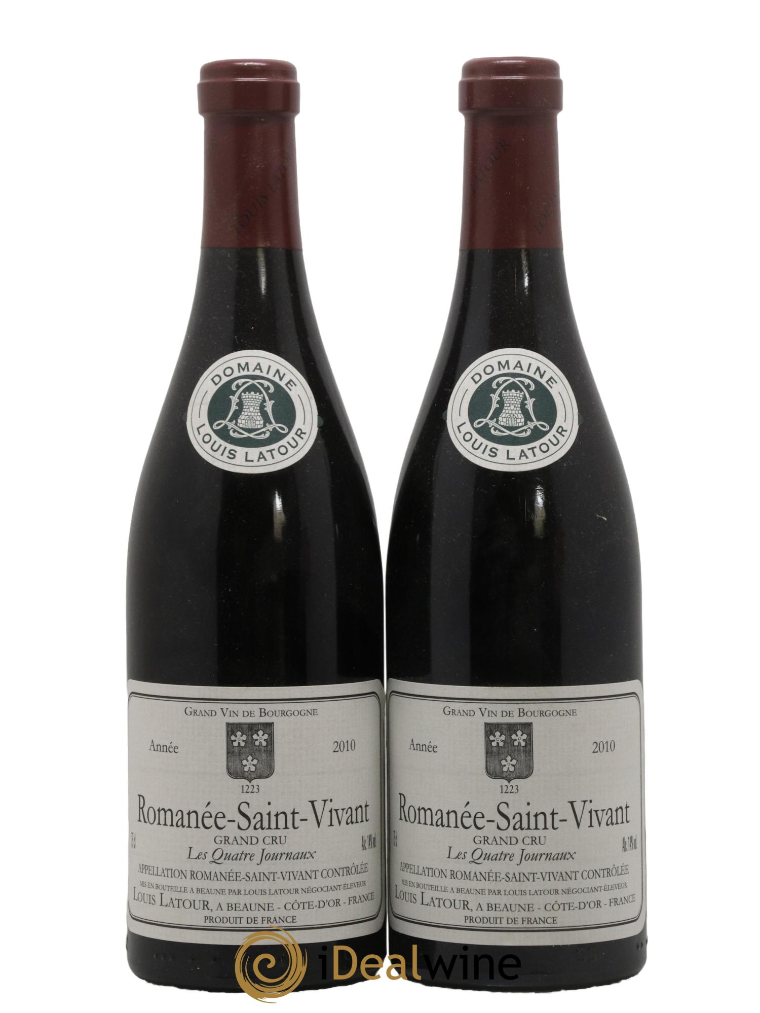 Romanée-Saint-Vivant Grand Cru Les Quatre Journaux Louis Latour 2010 - Lot de 2 bouteilles - 0