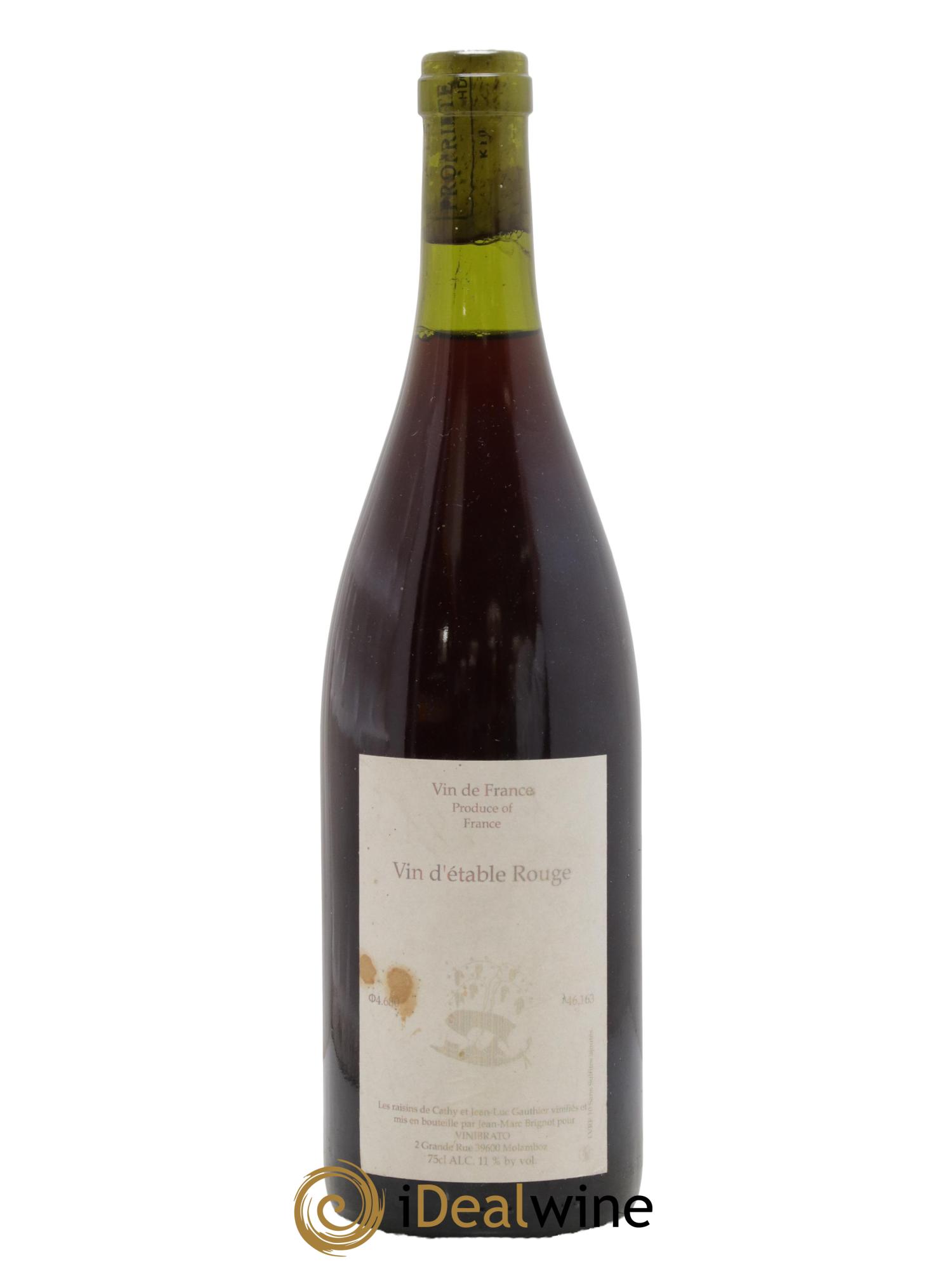 Vin de France Vin D'Etable Rouge Jean-Marc Brignot 2010 - Lot of 1 bottle - 0