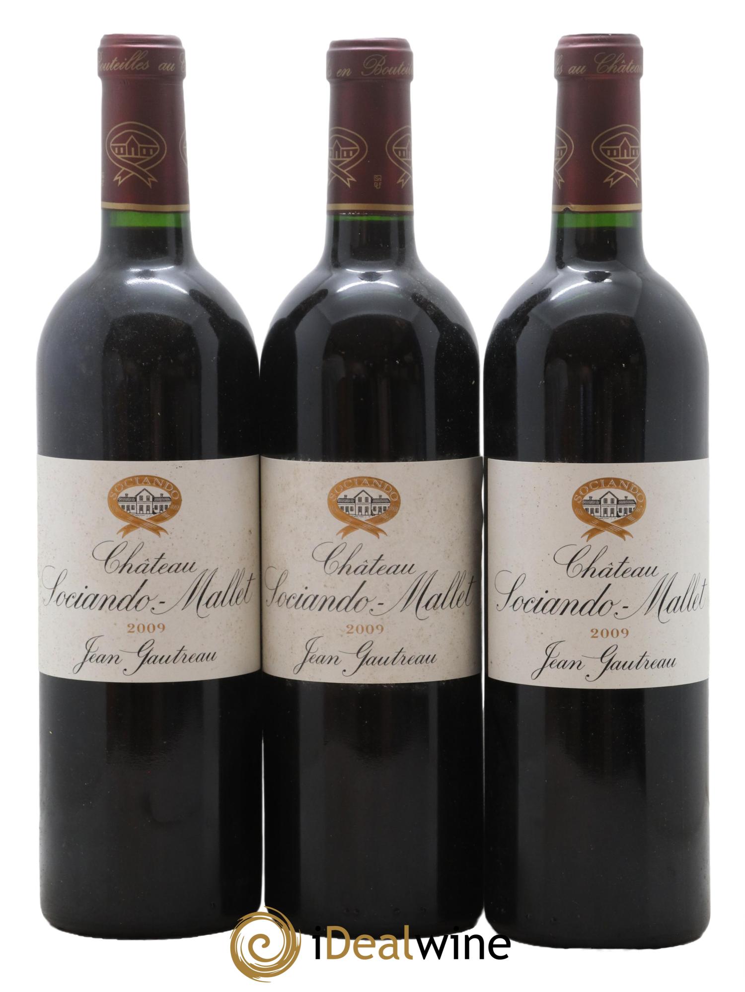 Château Sociando Mallet 2009 - Lot de 3 bouteilles - 0