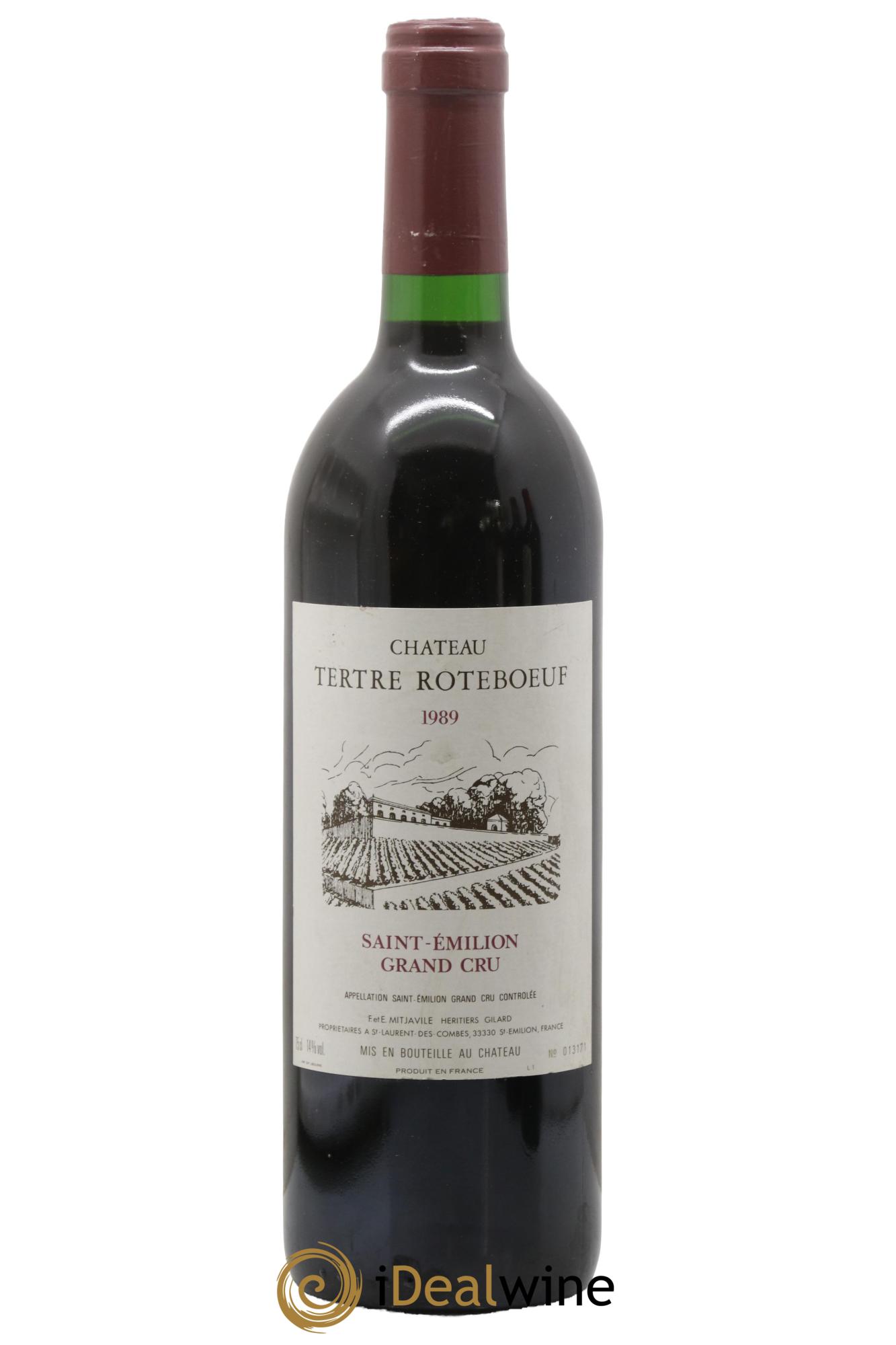 Château Tertre Roteboeuf 1989 - Lot de 1 bouteille - 0