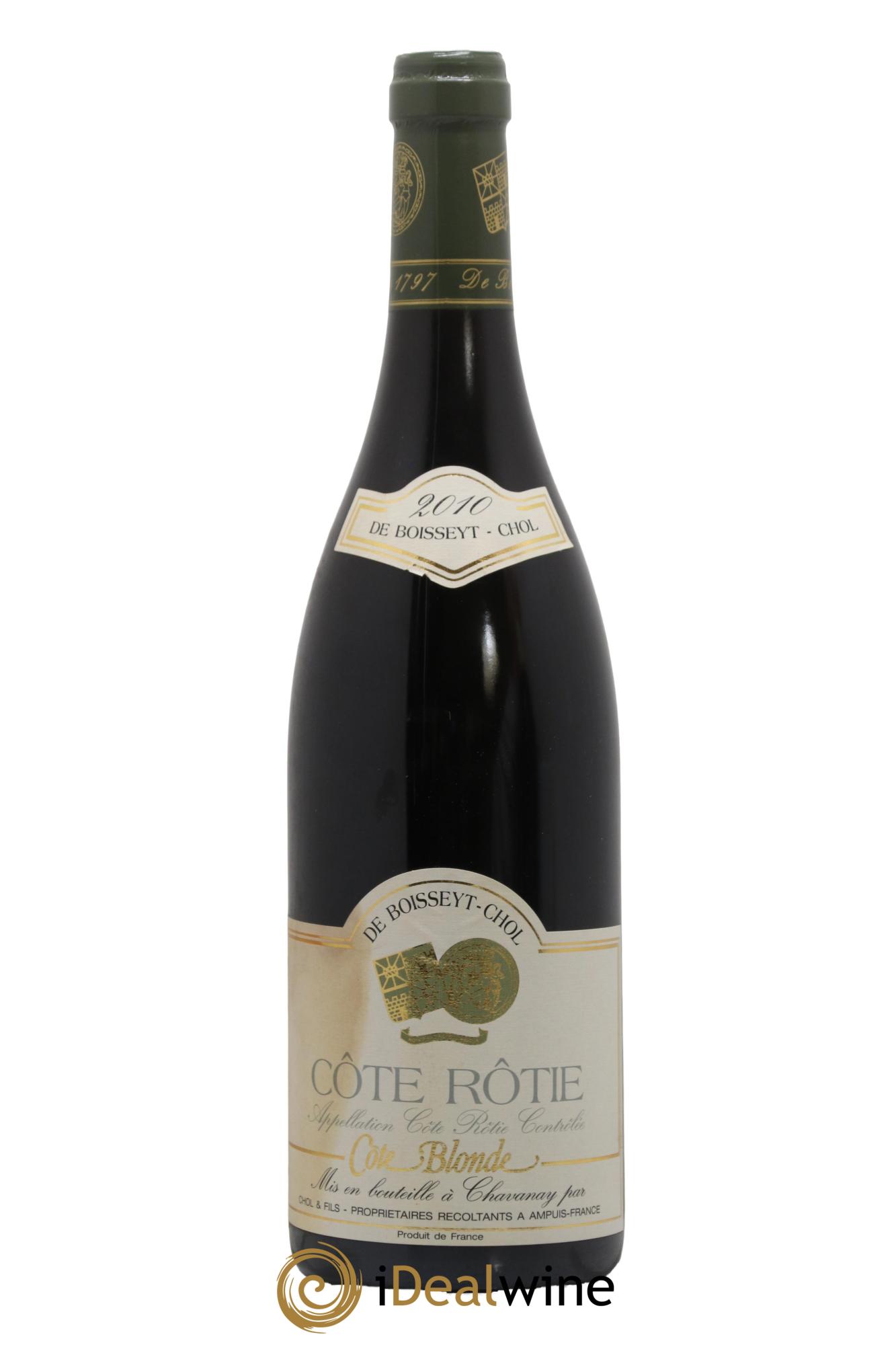 Côte-Rôtie Cote Blonde Domaine De Boisseyt Chol 2010 - Lot de 1 bouteille - 0