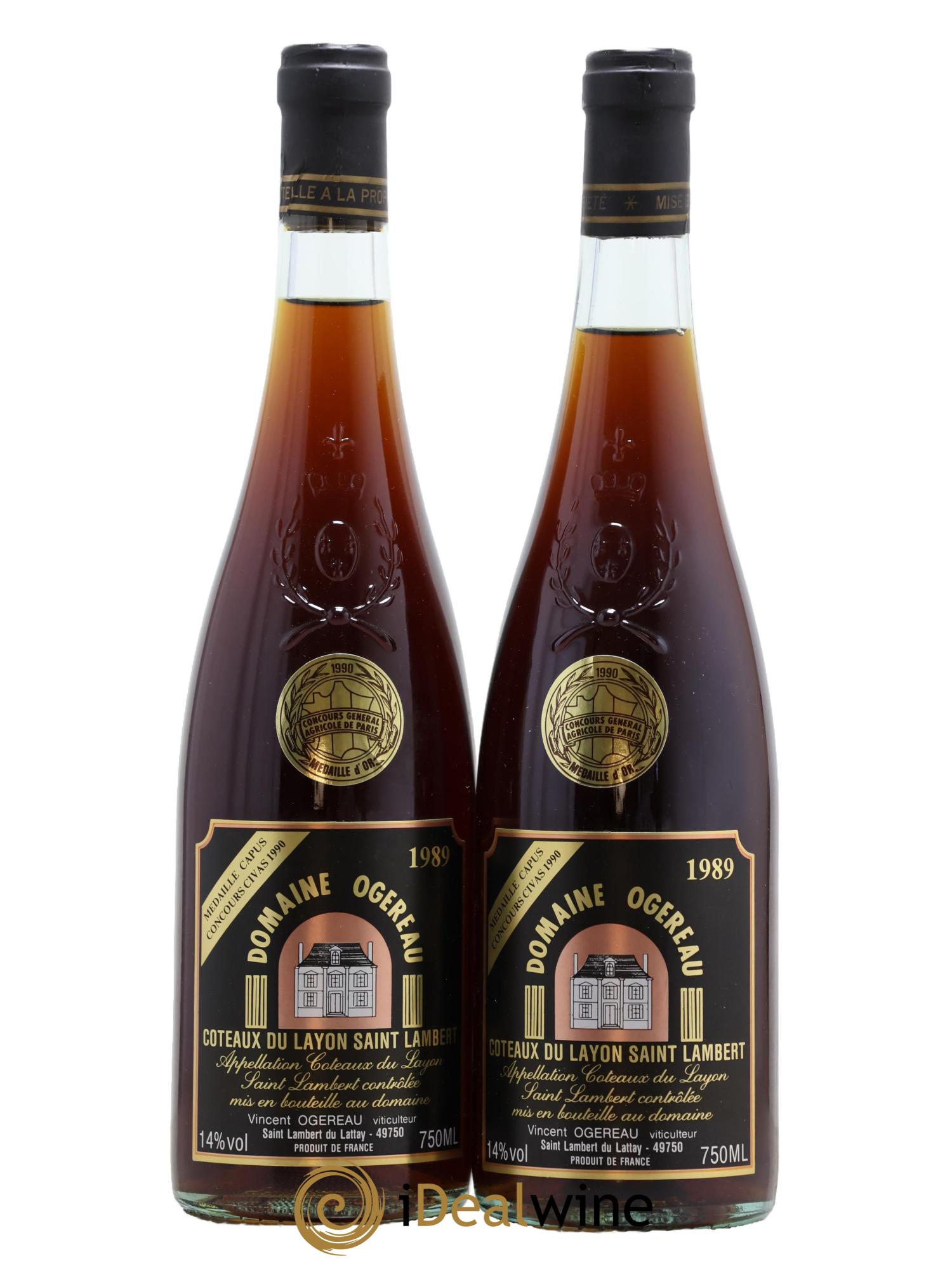 Coteaux du Layon Saint Lambert Domaine Ogereau 1989 - Lotto di 2 bottiglie - 0